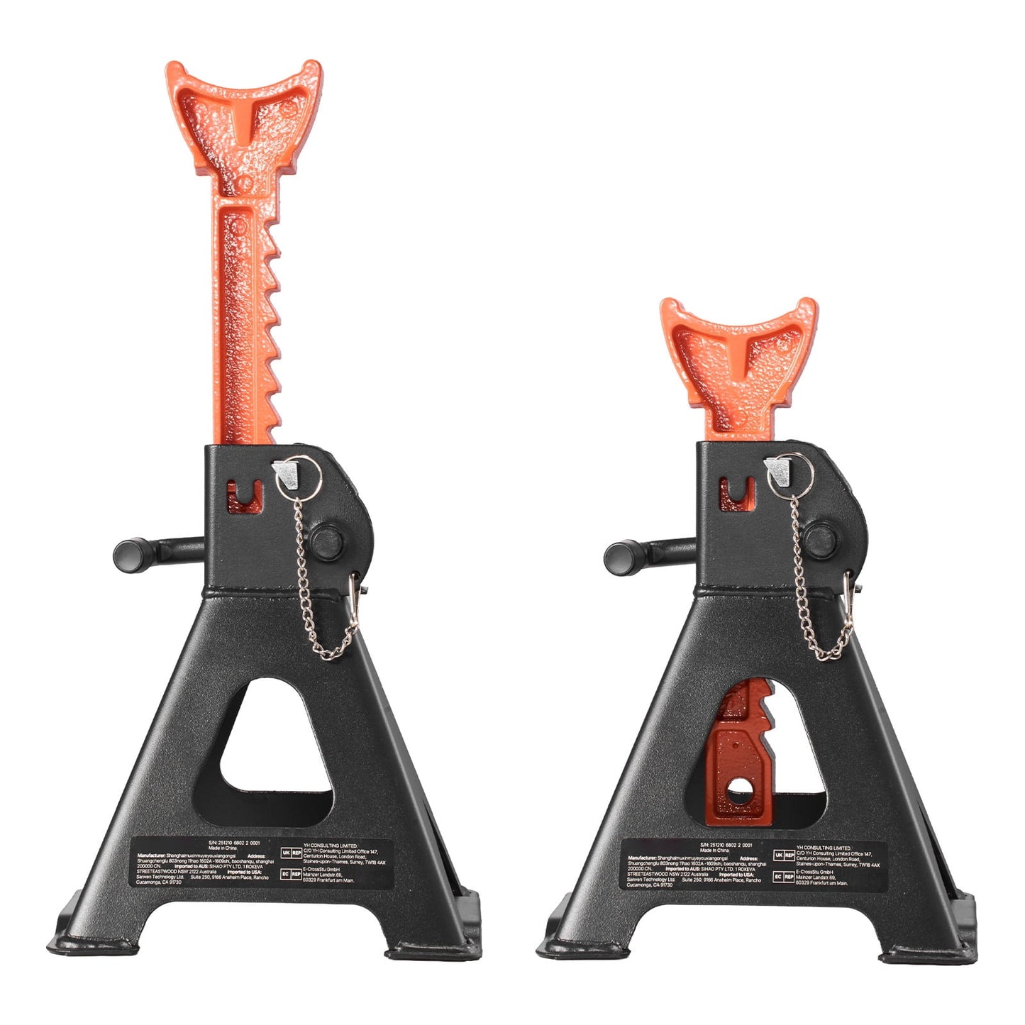 KFFKFF 3 Ton (6,600 lbs) Capacity Jack Stands, Adjustable Height 10.8-16.3 in, Durable Steel Construction with Double Locking Mechanism