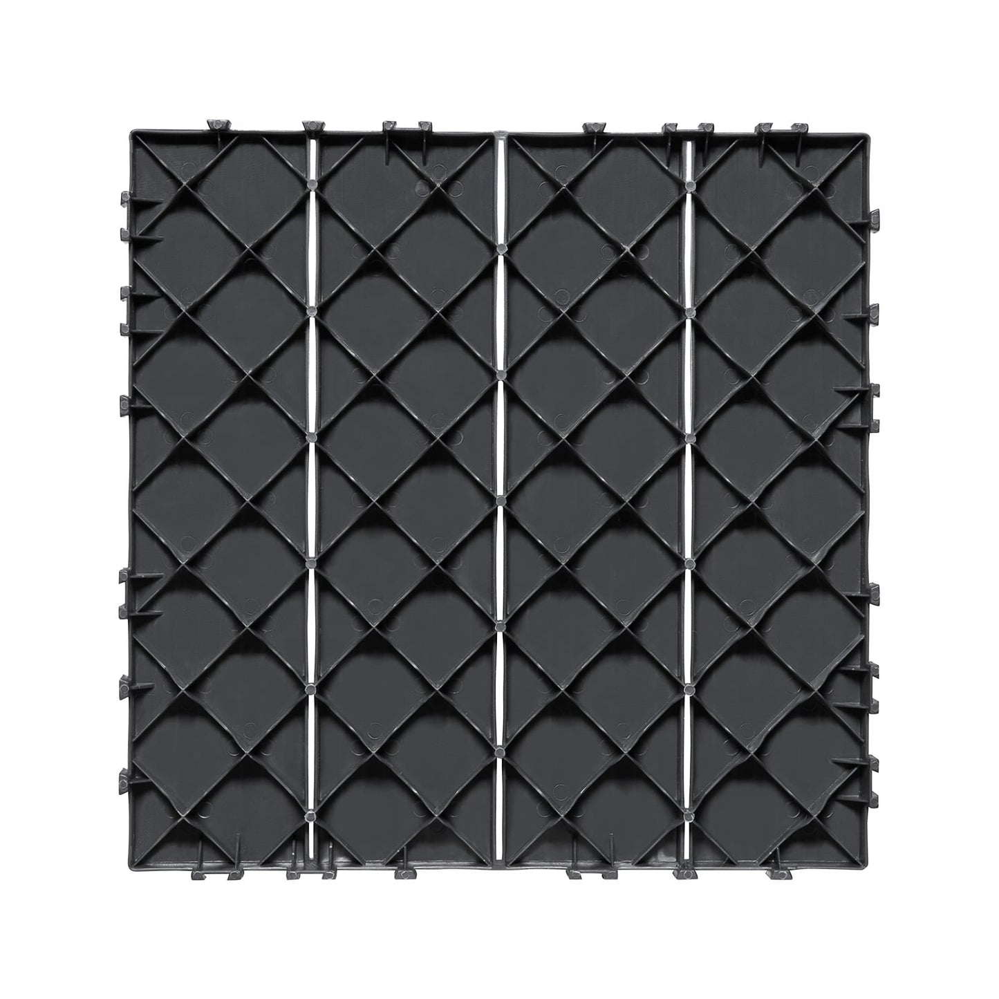 KFFKFF Azulejos de Terraza Entrelazados, Paquete de 36, 11.6"x11.6" 36 Pies Cuadrados de Plástico Impermeable para Exteriores en Todas las Condiciones Climáticas, Ideal para Patio, Junto a la Piscina, Balcón, Patio Trasero, Gris Oscuro