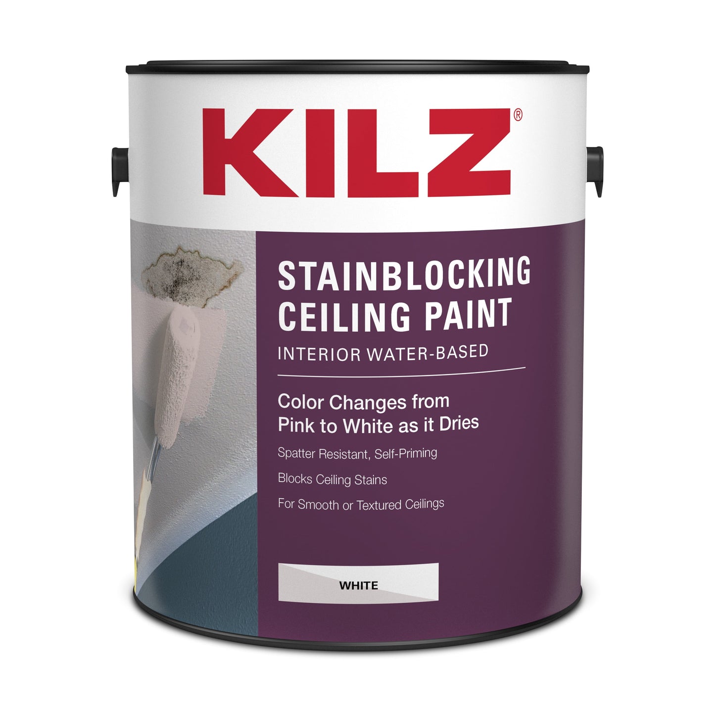 KILZ Interior Stainblocking Ceiling Paint, White, 1 Gallon