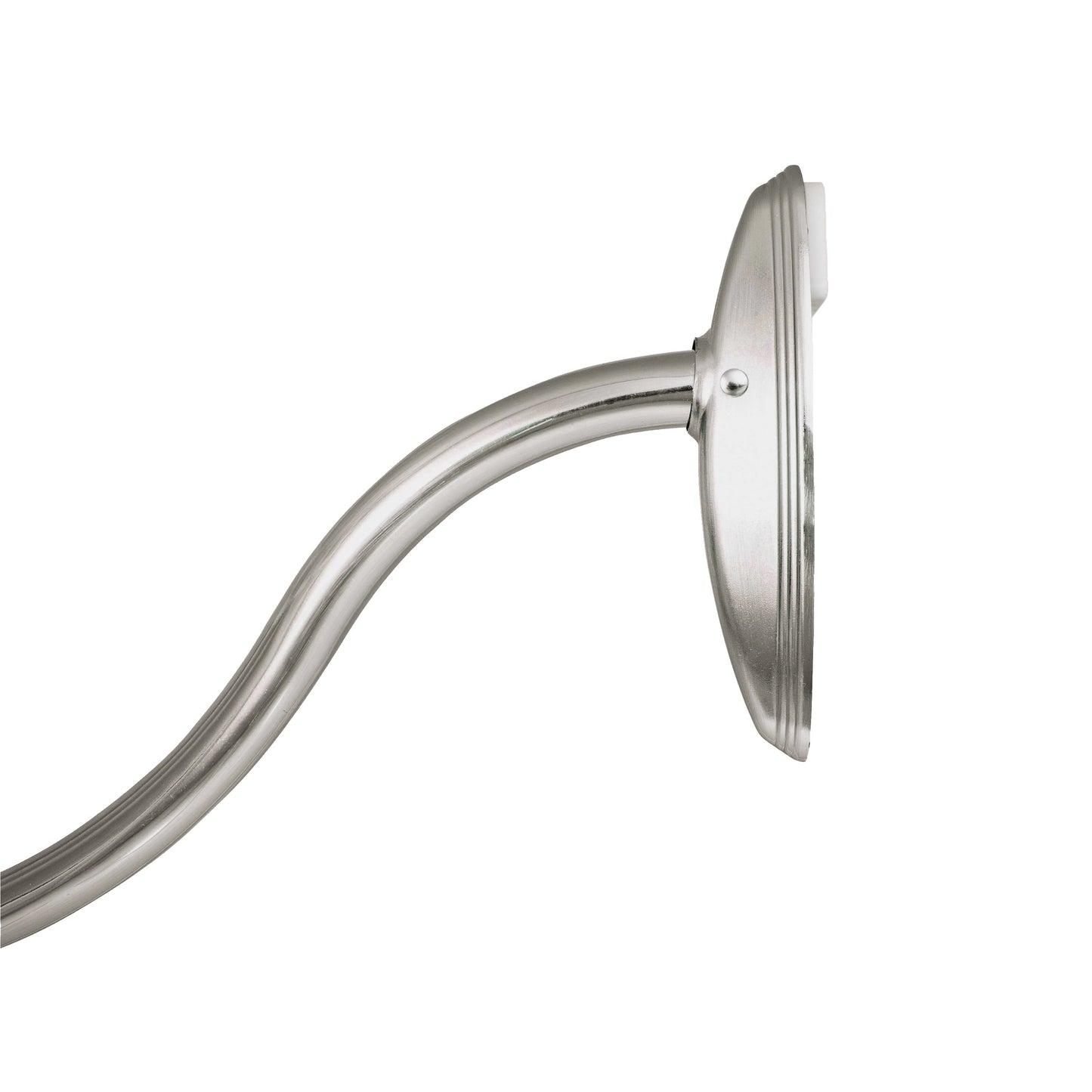 Kenney® Twist & Fitâ„¢ sin Herramientas Barra de Cortina de Ducha de Acero Pintado Resistente Al Óxido Curvado, 57-72", NÃquel Cepillado