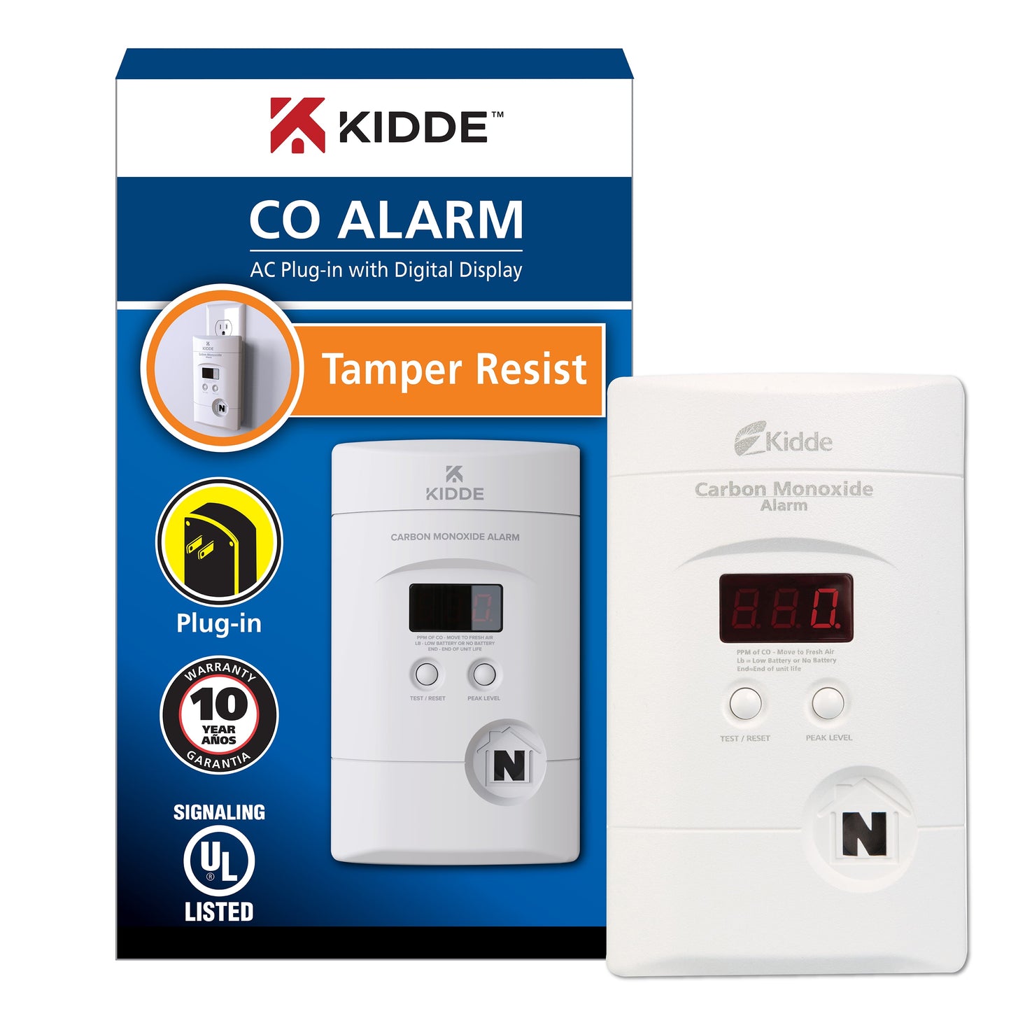 (3 pack) Kidde Nighthawk Plug-In AC/DC Carbon Monoxide Alarm Detector with Digital Display KN-COPP-3