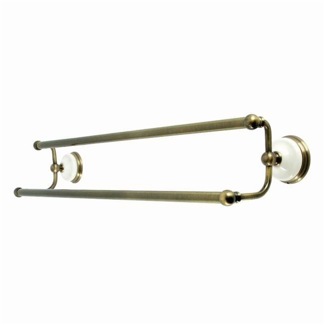 Kingston Brass BA1113AB 24 in. Victorian Dual Towel Bar, Antique Brass