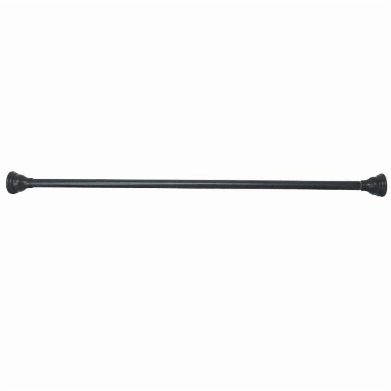 Kingston Brass SR110 Edenscape Barra de Cortina de Ducha de Tensión Ajustable de Acero Inoxidable de 60"-72" con Brida Decorativa, Negro Mate