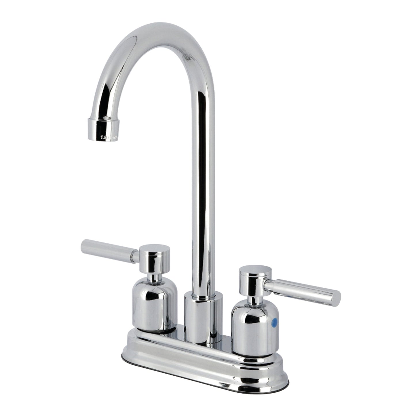 Kingston Brass FB8491DL Concord Double-Handle 4" Centerset High-Arc Bar Faucet, Polished Chrome
