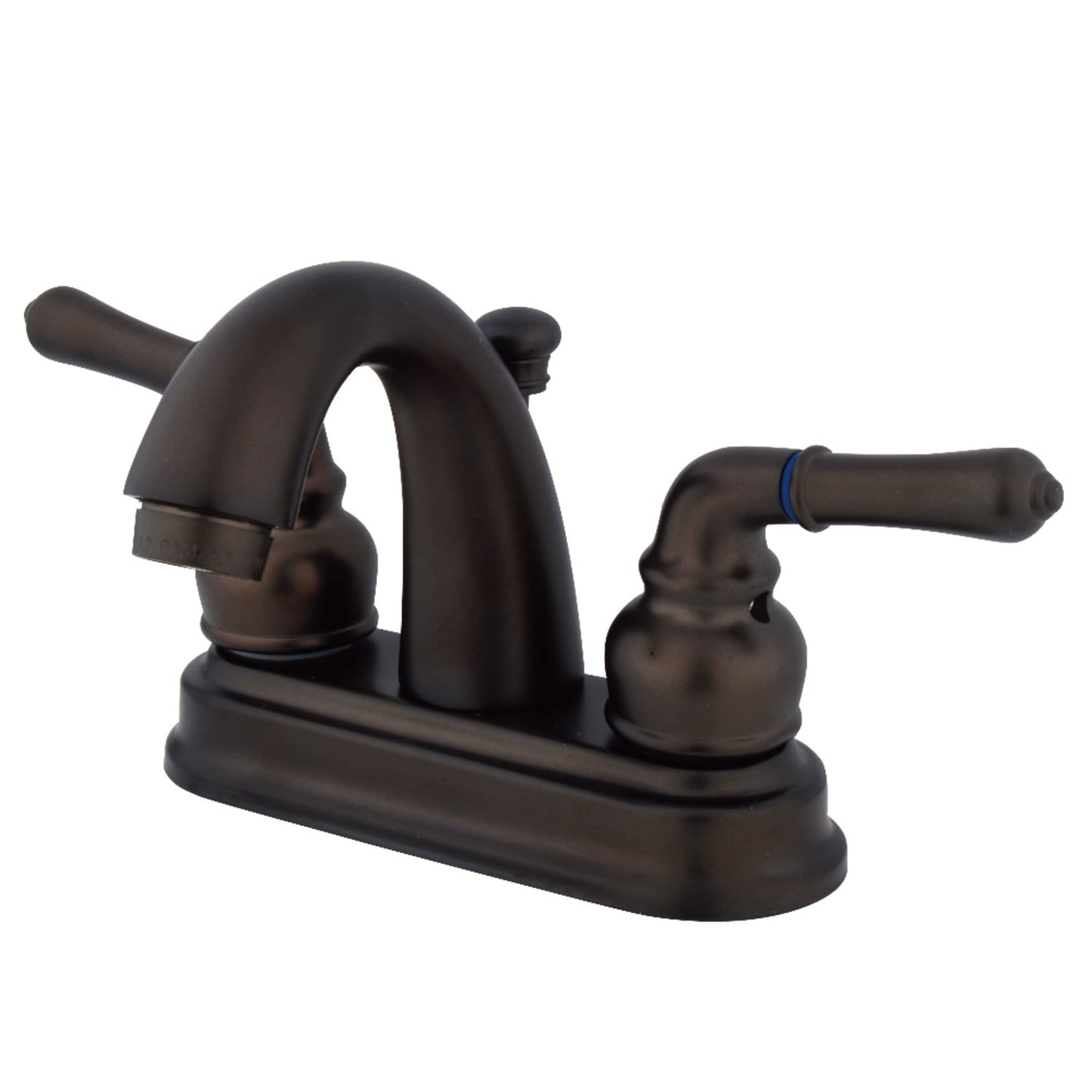 Kingston Brass GKB5612NML Grifo de Lavabo Central Naples de Ahorro de Agua con Manijas de Palanca de Metal, Latón Pulido