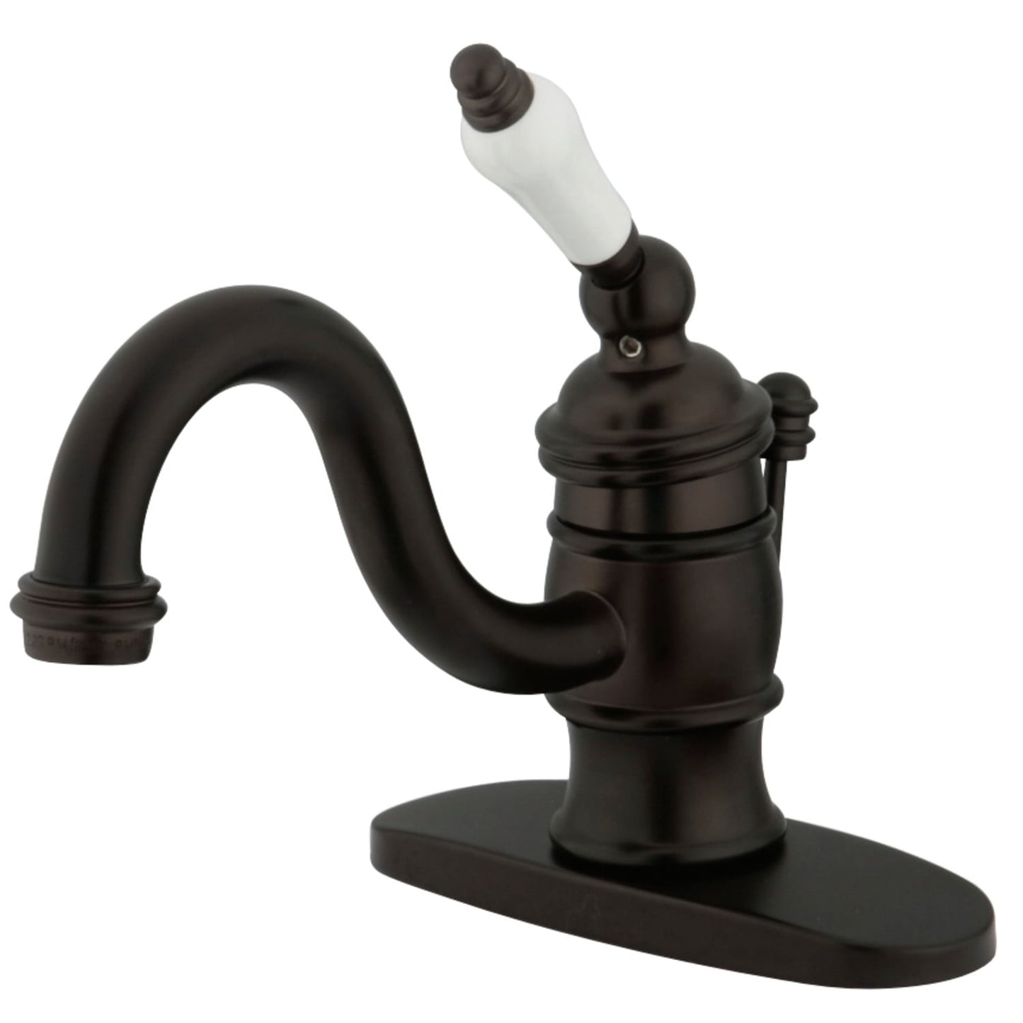 Kingston Brass KB3407PL Victorian 4" Centerset Single Handle Bathroom Faucet, Brushed Nickel/Polished Chrome