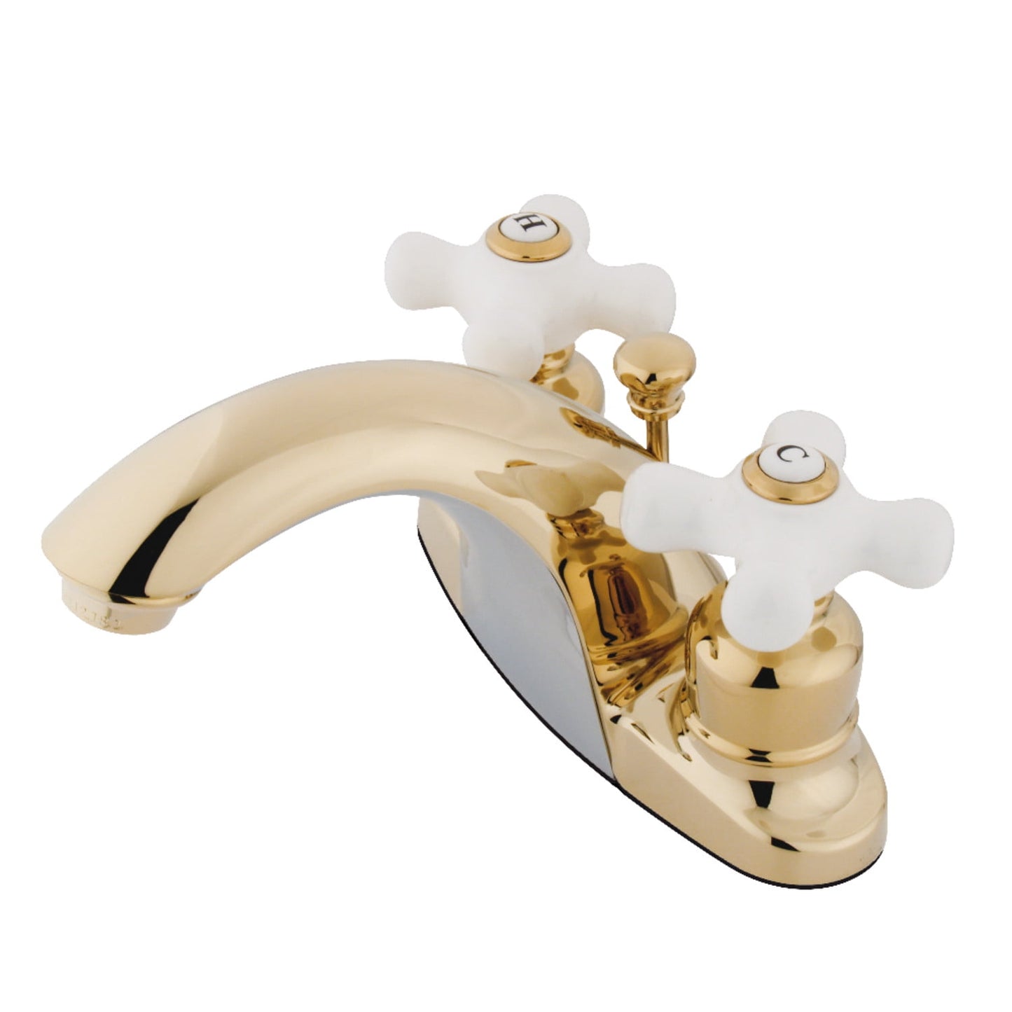 Kingston Brass KB7642PX 4 in. Centerset Bathroom Faucet, Polished Brass