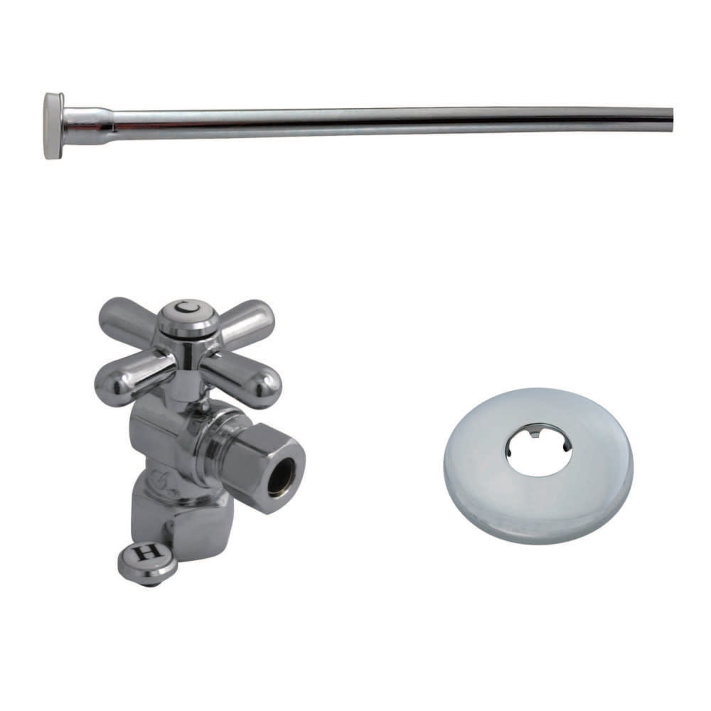Kingston Brass KTK101P Trimscape Toilet Supply Kit, 1/2" IPS x 3/8" O.D. Comp, Polished Chrome