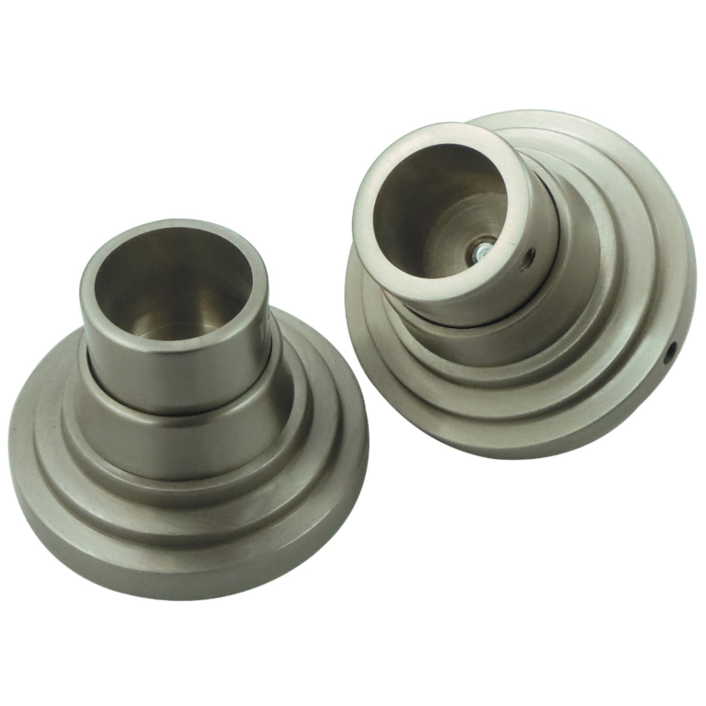Kingston SRP2718 Edenscape Brass Shower Curtain Rod Base (1 Pair) in Brushed Nickel