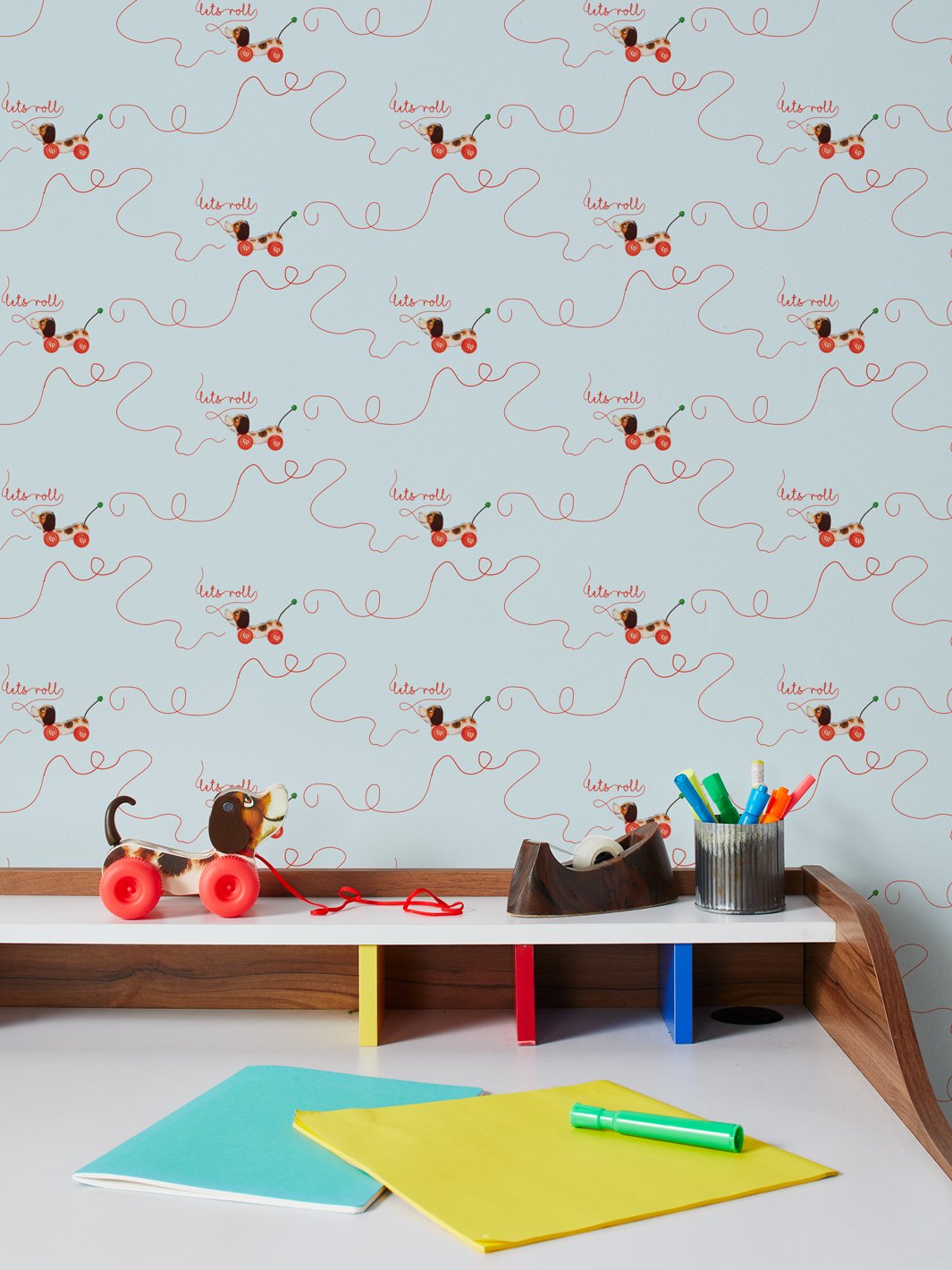 Lets Roll Long Rope Removable Vinyl Wallpaper By Fisher-Price - Sky