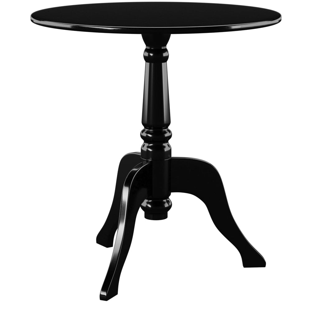 Linon Acrylic Round Accent Table with Sturdy Top and Curvy Legs in Glossy Black
