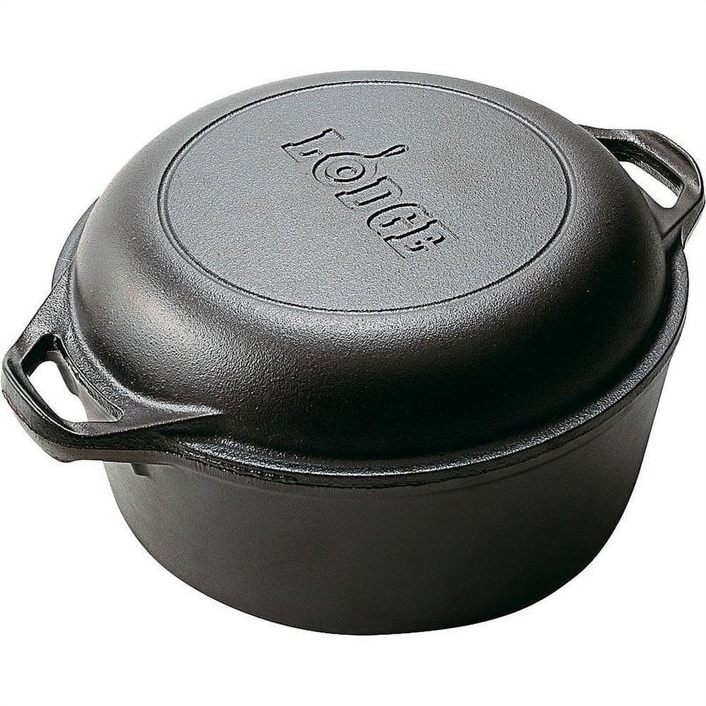 Lodge Horno Holandés Doble de Hierro Fundido de 5 Cuartos Sazonado / Horno para Pan