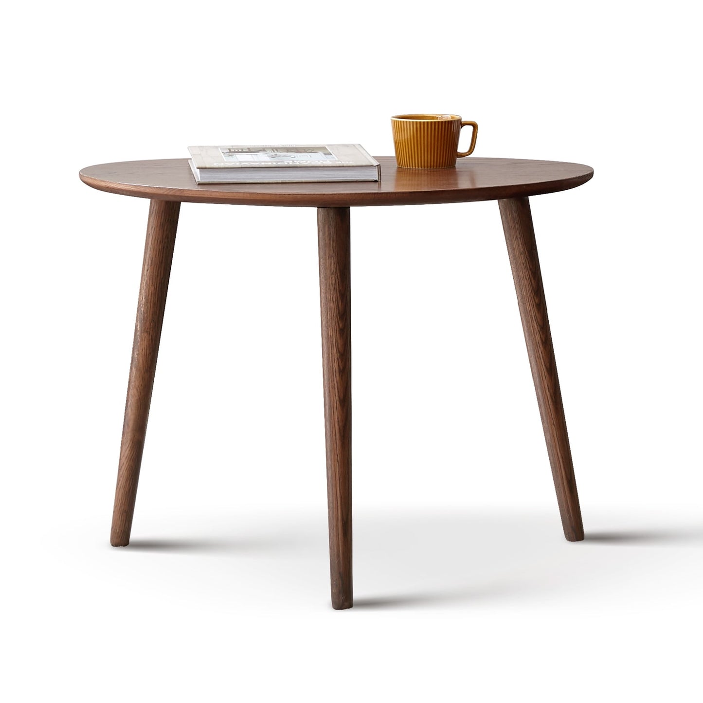 MAYEERTY Mid-Century Modern Solid Oak Coffee Table – Oval Pebble-Shaped Wooden Table for Living Room, Office, or Bedroom