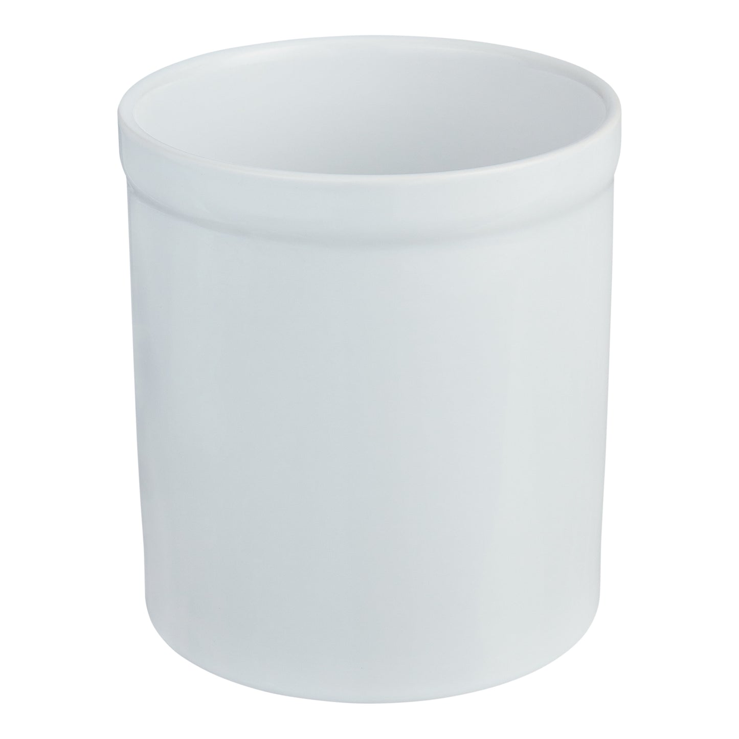 Mainstays Glazed Stoneware Kitchen Utensil Holder, Ceramic Countertop Utensil Crock for Spoons, Spatulas and Cooking Tools, White