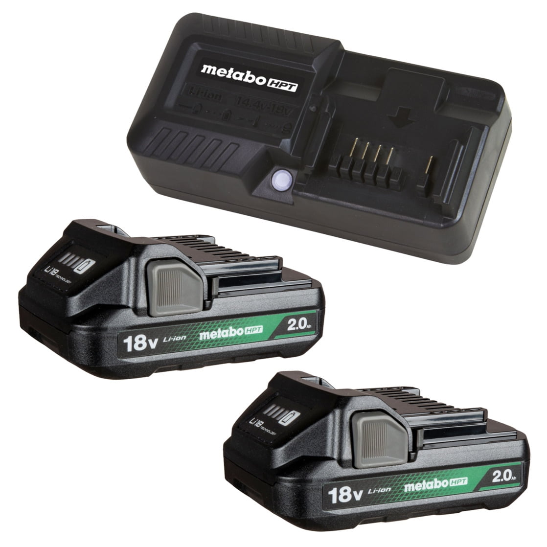 Metabo HPT 18V Lithium Ion Battery & Charger Kit, UC18YKSLS