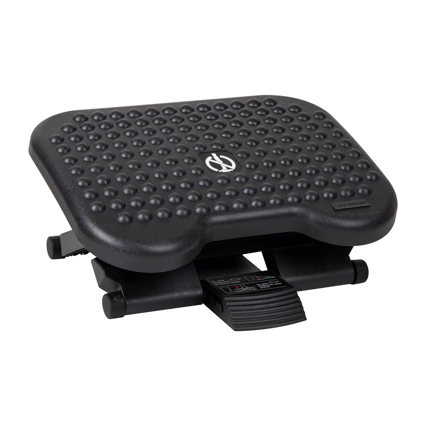 Mind Reader Reposapiés, Ergonómico, Altura Ajustable, Plástico, 17"L x 13"W x 6.25"H, Negro