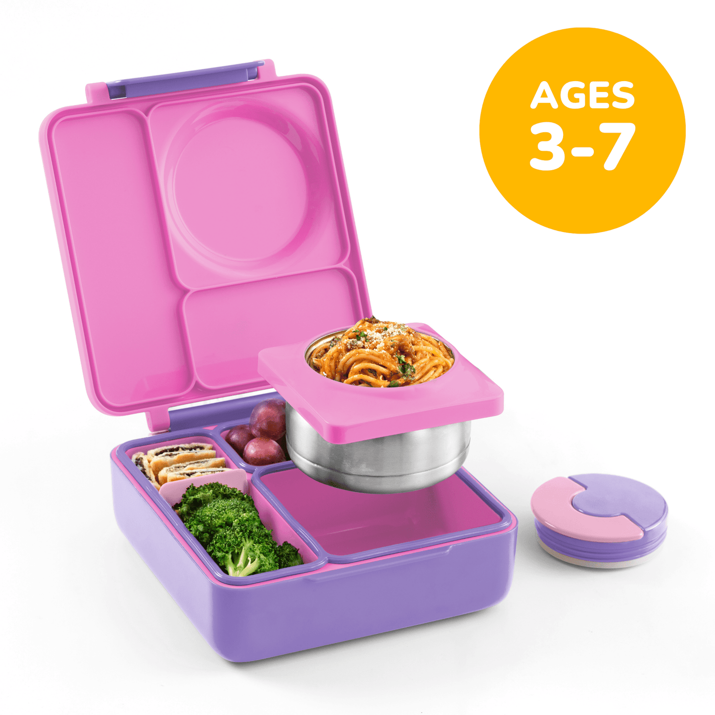 OmieBox Bento Box for Kids - Insulated Lunch Box with Leak Proof Food Jar - Unicorn Pink