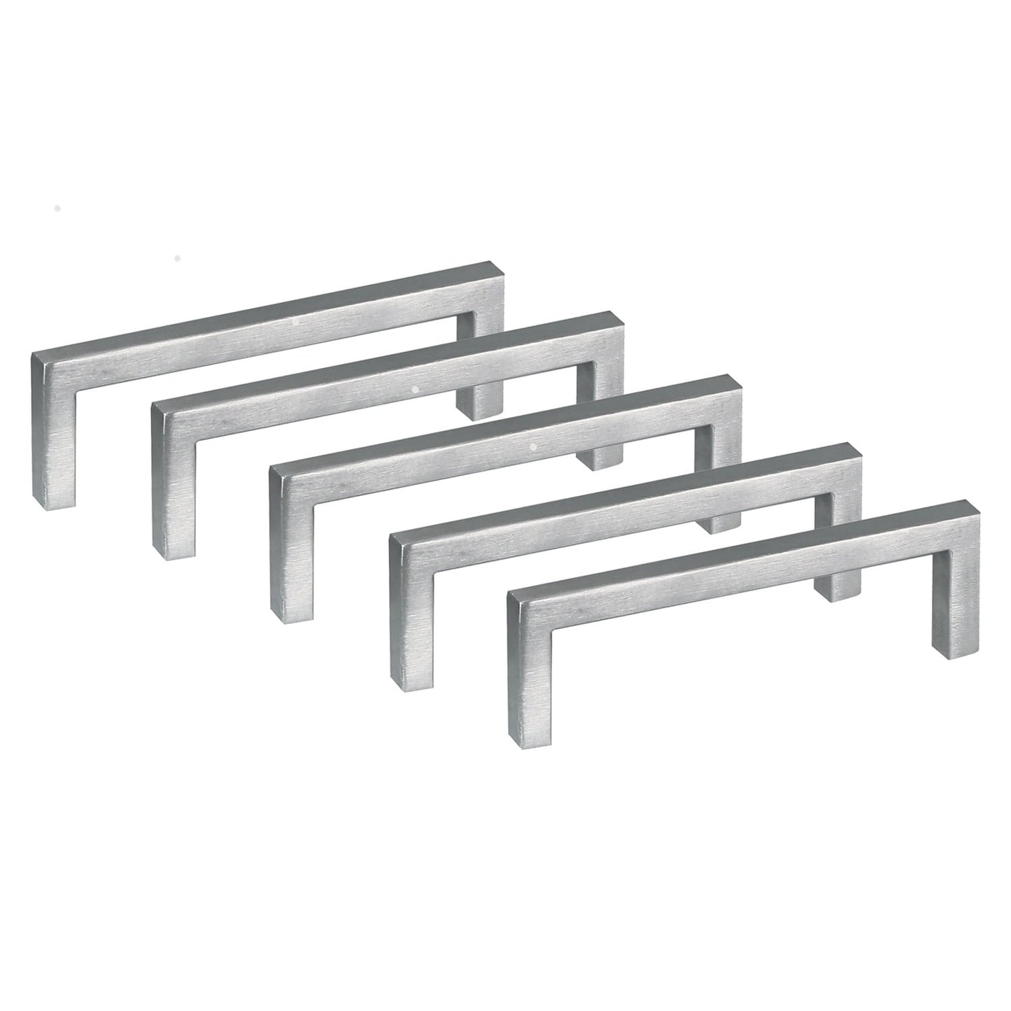 Design House 206532 Pórtico 96mm C-C Moderno Tirador Cuadrado para Gabinete, Acero Inoxidable, Paquete de 5