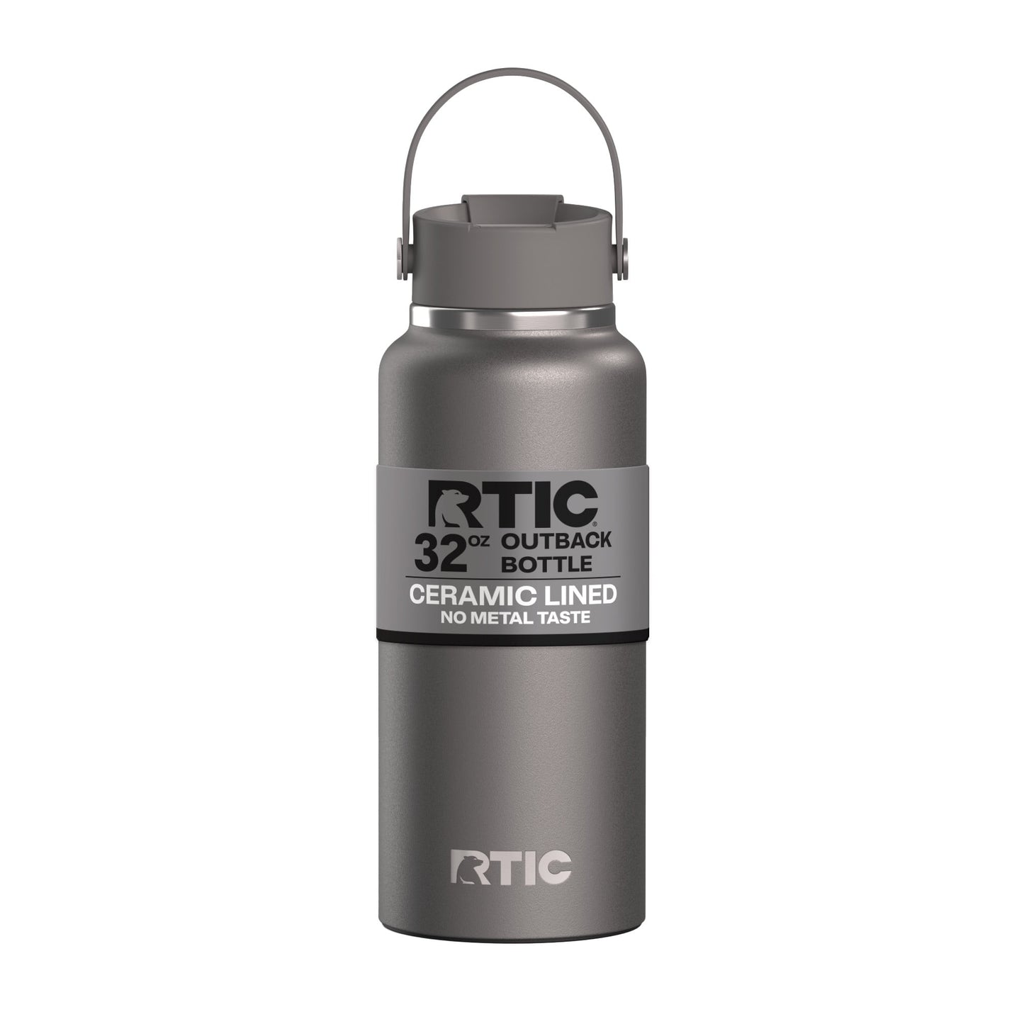 RTIC 32 oz Ceramic Lined Insulated Outback Water Bottle, Leak Resistant, Graphite