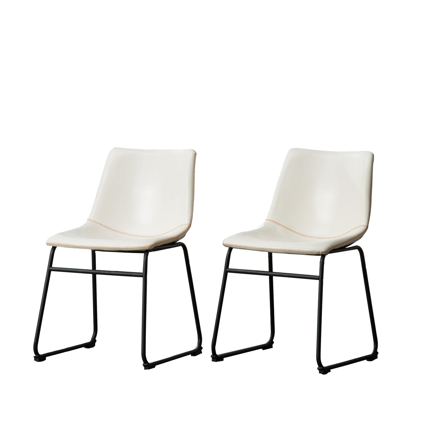 Roundhill Furniture Lotusville Vintage Faux Leather Dining Chair - Set of 2
