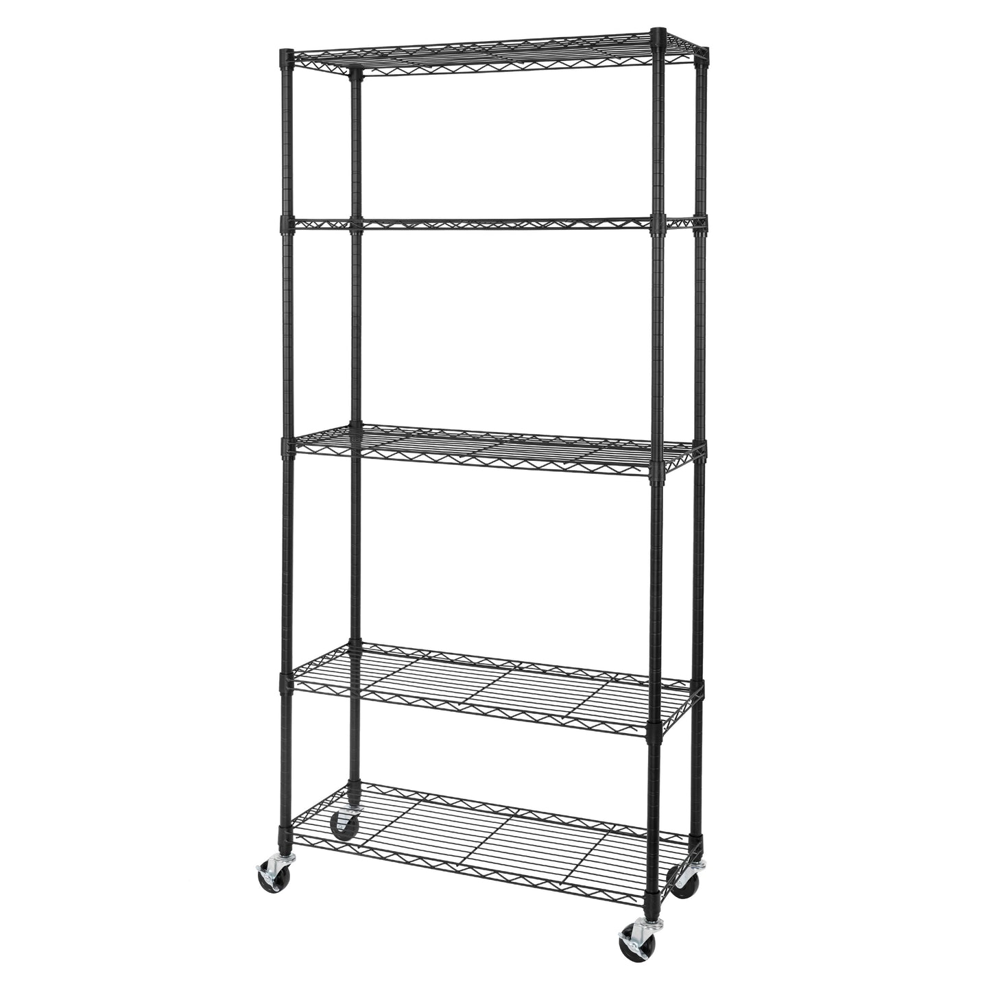 Seville Classics EstanterÃa Ultraduradera de Acero NSF de 5 Niveles, 36" Ancho x 14" Profundidad x 72" Alto, Negro