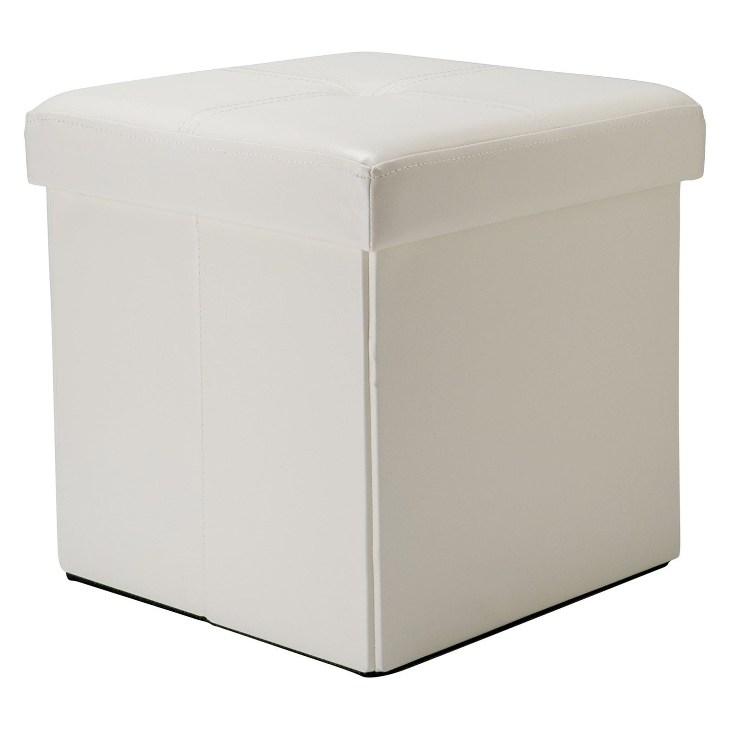 Simplify Otomana de Almacenamiento Plegable de Cuero Sintético en Cubo Negro