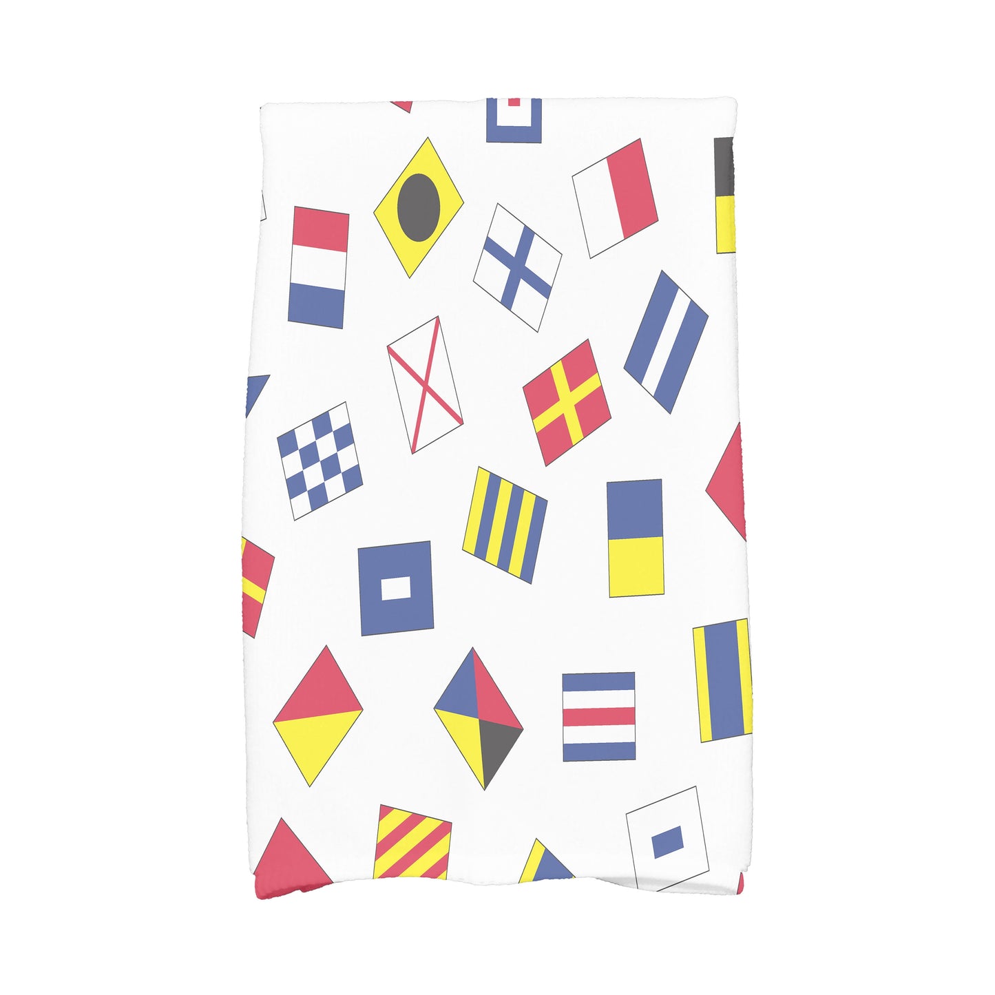 Simply Daisy, 16 x 25 Inch, Multi All Over Toss Larger, Geometric Print Kitchen Towel, Red