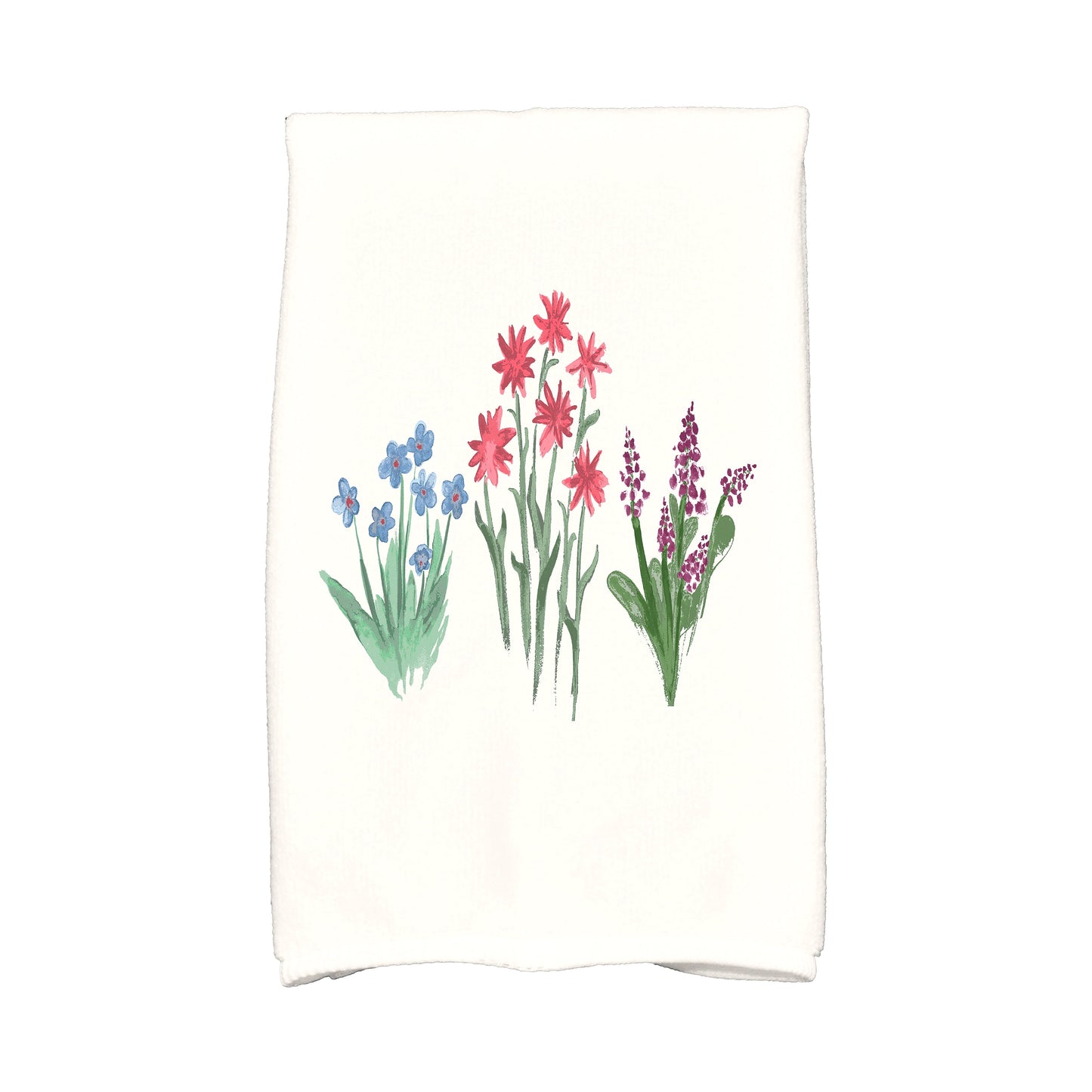 Simply Daisy, 16 x 25 inch, Flower Trio Kitchen Towel, Light Blue