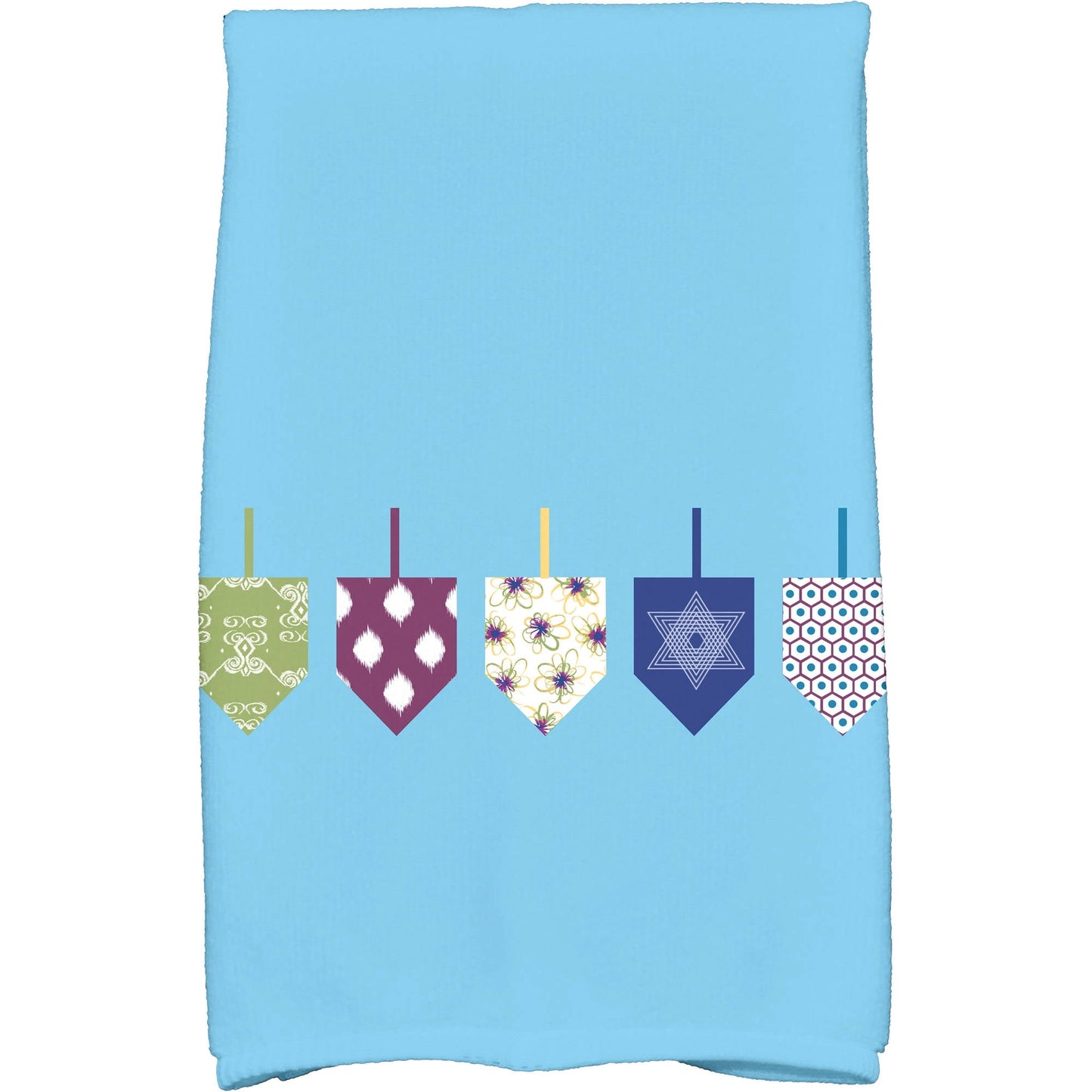 Simply Daisy 18" x 30" Doodled Dreidels Holiday Geometric Print Kitchen Towel