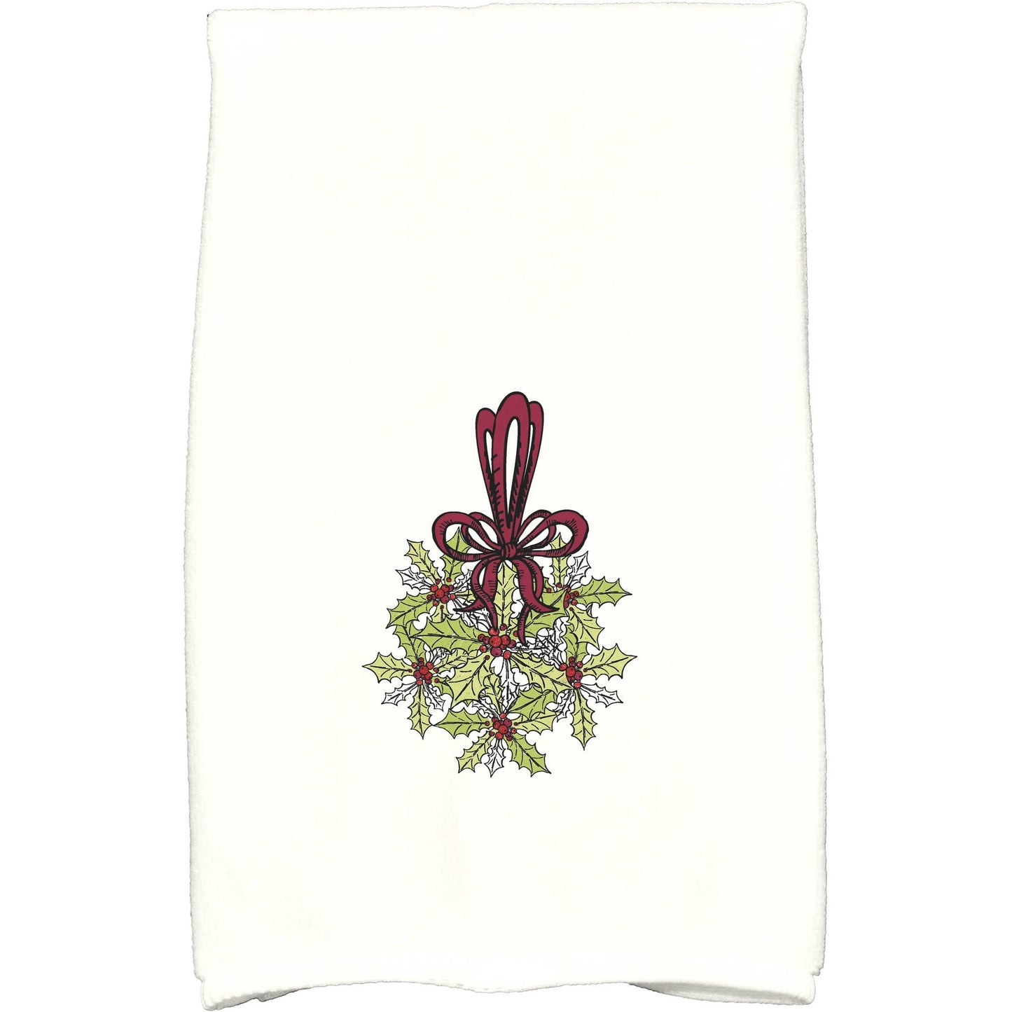 Simply Daisy 18" x 30" Traditional Mistletoe Holiday Floral Print Kitchen Towel