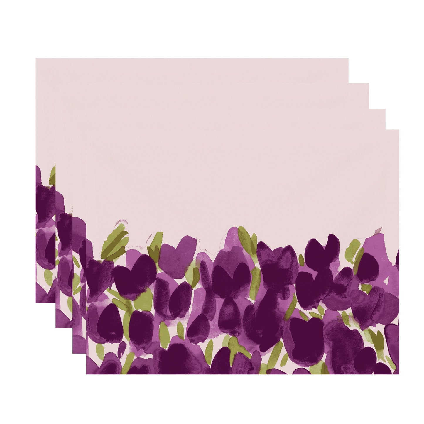 Simply Daisy's Tulip Blossom Garden 18x14 inch Purple Floral Print Placemat (Set of Four)