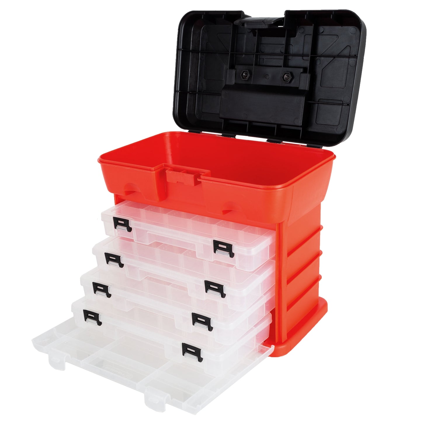 Stalwart Caja Portátil para Almacenamiento de Herramientas - Organizador de Piezas Pequeñas con 4 Bandejas