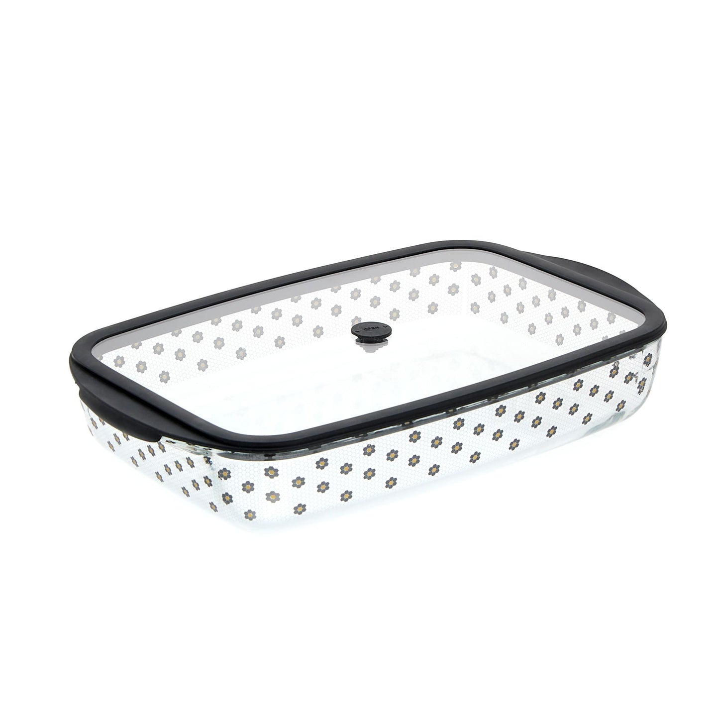 Thyme & Table 9"x15" Glass Baking Dish with Lid - Leaflets