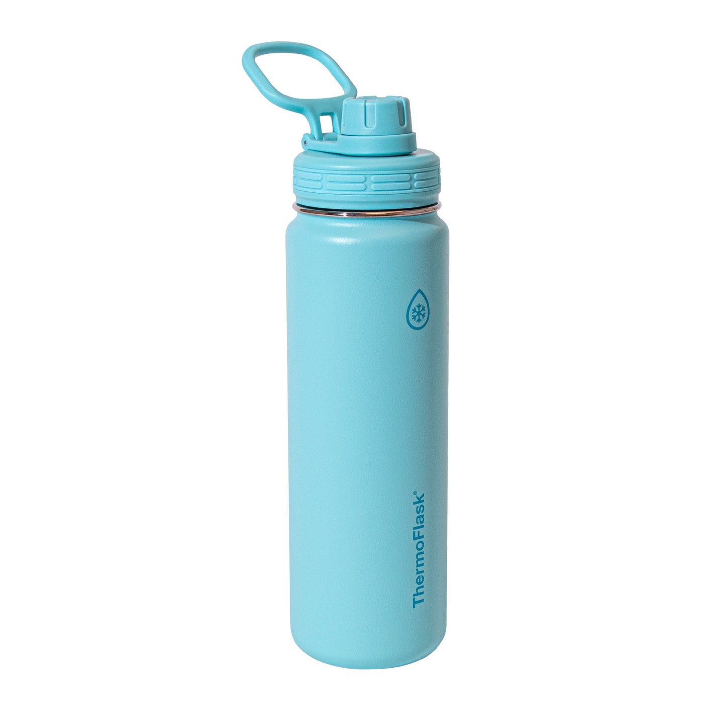 ThermoFlask 24 oz Double Wall Vacuum Insulated Stainless Steel Water Bottle with Spout Lid, Tranquil Blue