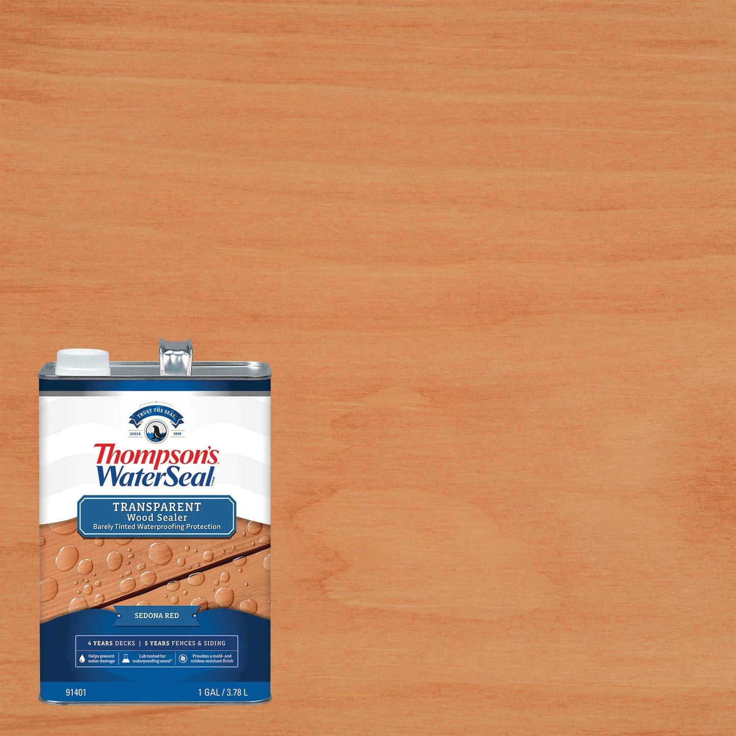 Thompson's WaterSeal Transparent Wood Sealer, Sedona Red, 1 Gallon