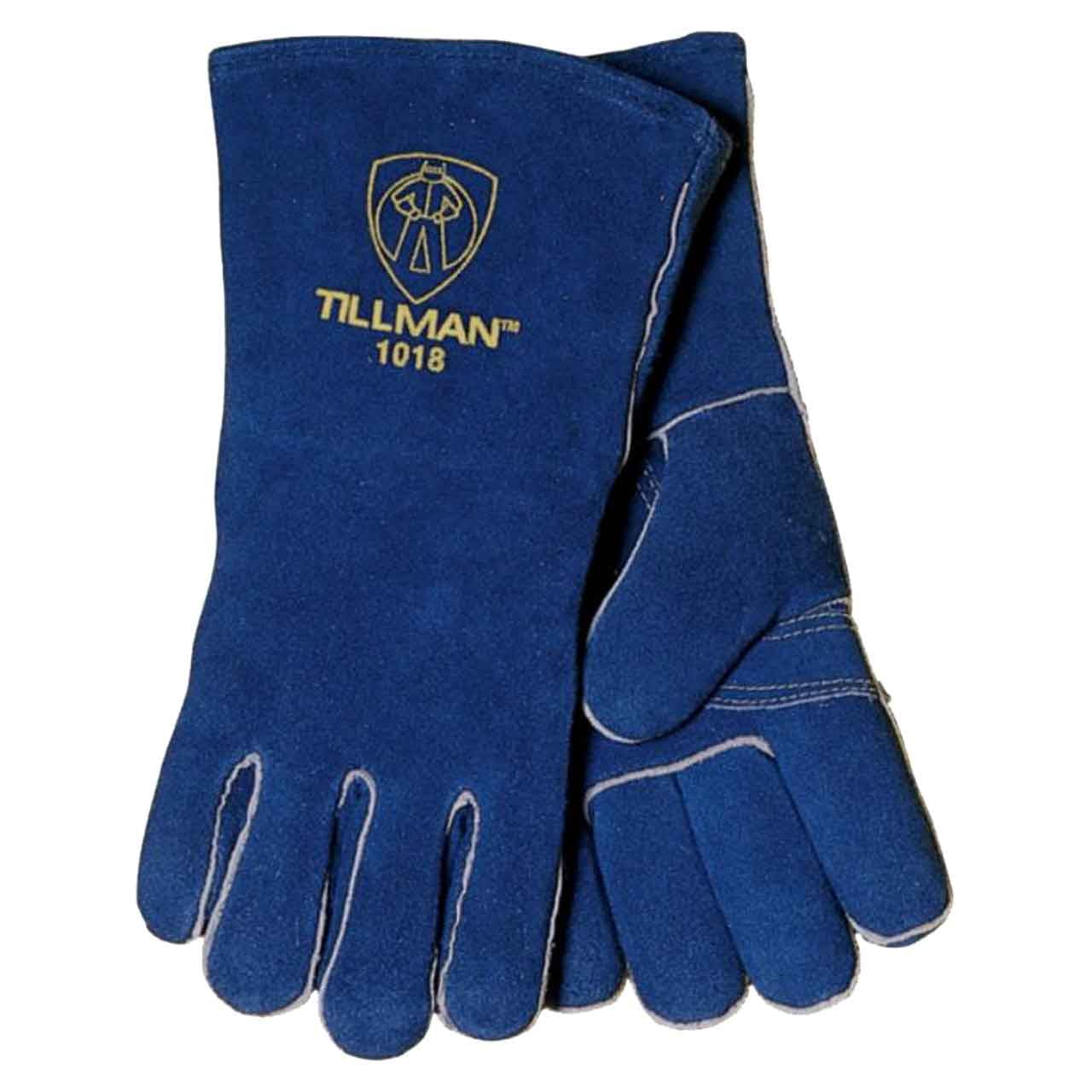 Tillman 10182X Blue Slightly Select Shoulder Split Cowhide Stick Welding Gloves, 14†length