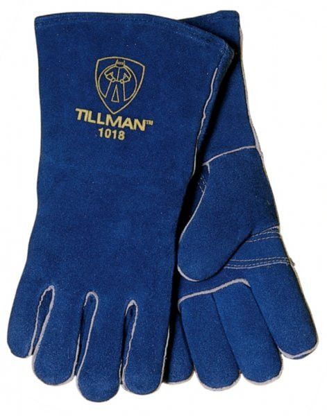 Tillman 1018M Blue Slightly Select Shoulder Split Cowhide Stick Welding Gloves, 14†length