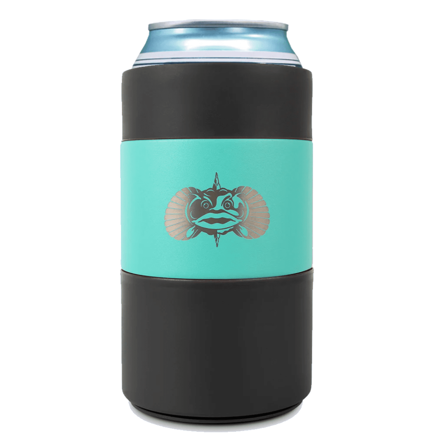Toadfish Non-Tipping Can Cooler Sleeve 12 oz – SmartGrip Suction Base, Insulated, Universal Fit, Teal