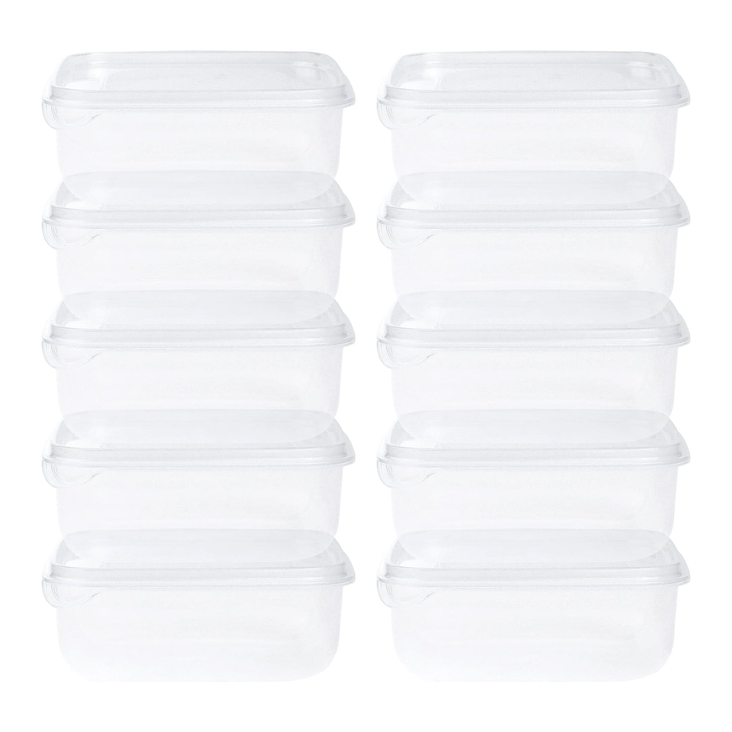 Unique Bargains 10 Packs Meal Prep Food Containers 5.3*5.3*2.1 in Transparent