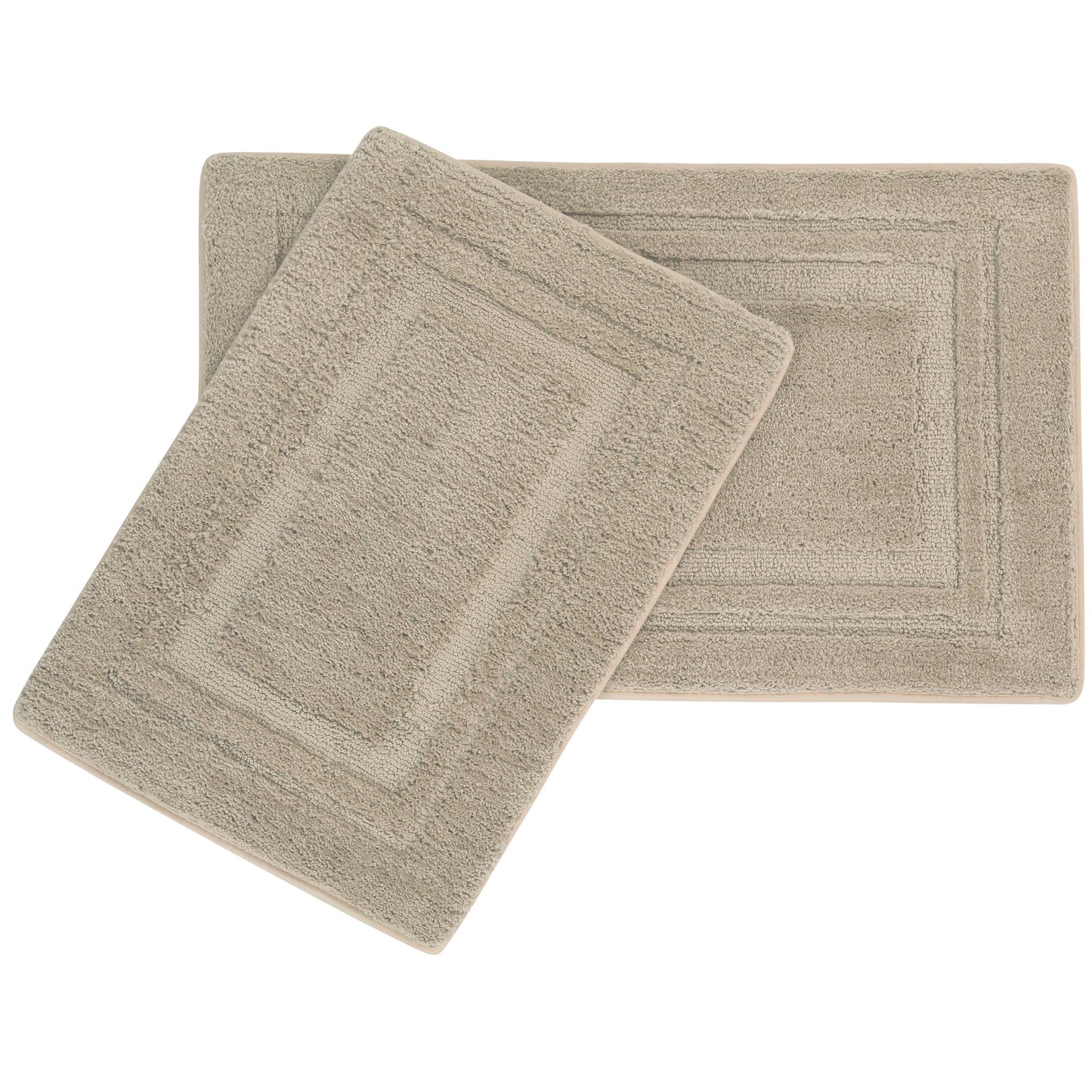 Unique Bargains 2-Pack Memory Cotton Bath Anti-skid Bath Mat Pad Carpet Rug Doormat Khaki