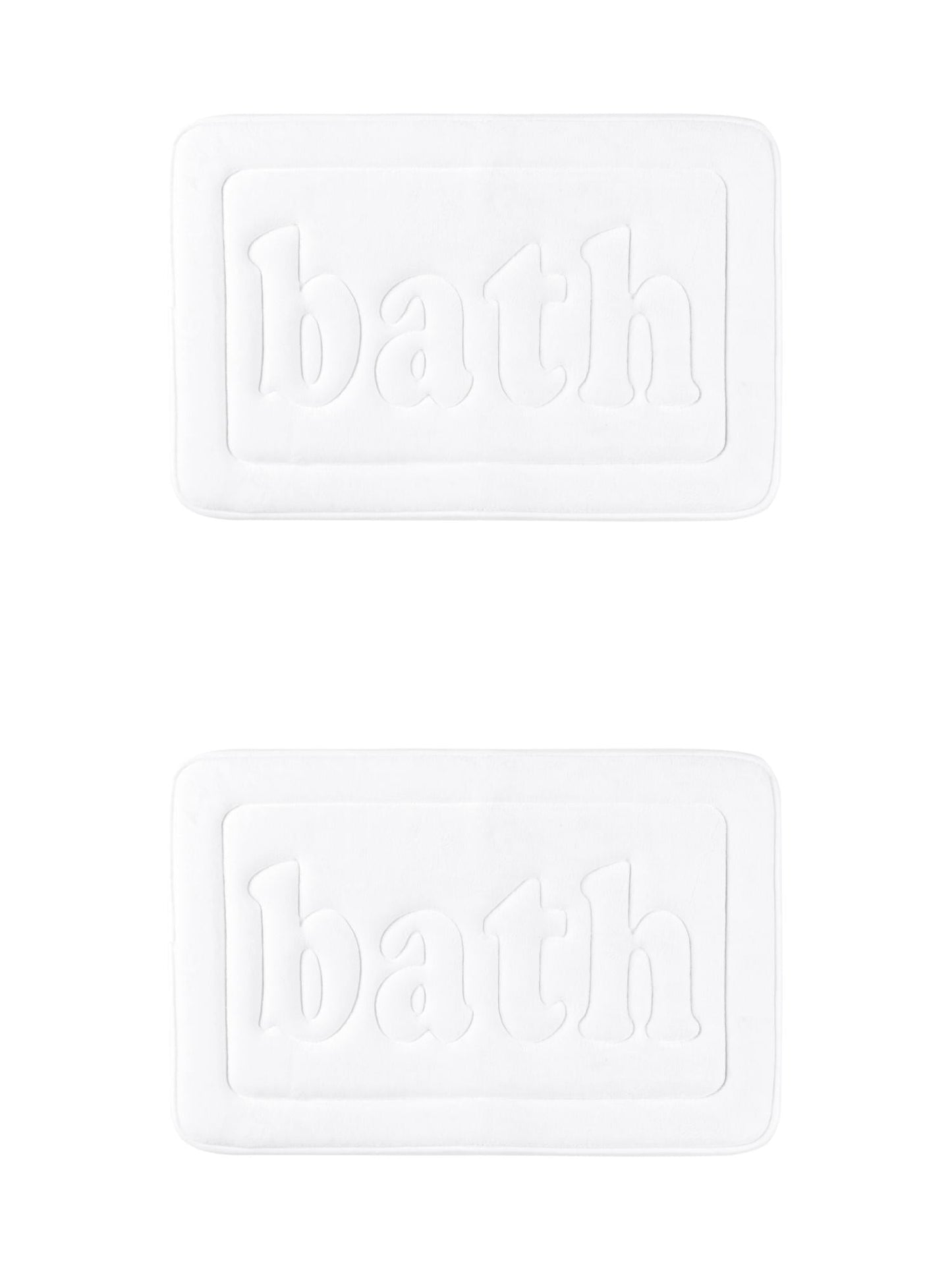 Unique Bargains 2 Pcs Bath Mat Non Skid Bottom Bath Rugs White 16" x 24"/20" x 32"