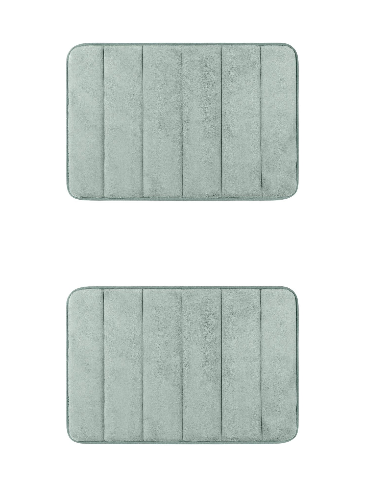 Unique Bargains 2 Pcs Soft Thick Absorbent Quick Dry Bathroom Bath Rugs Non Slip Grey 16" x 24"