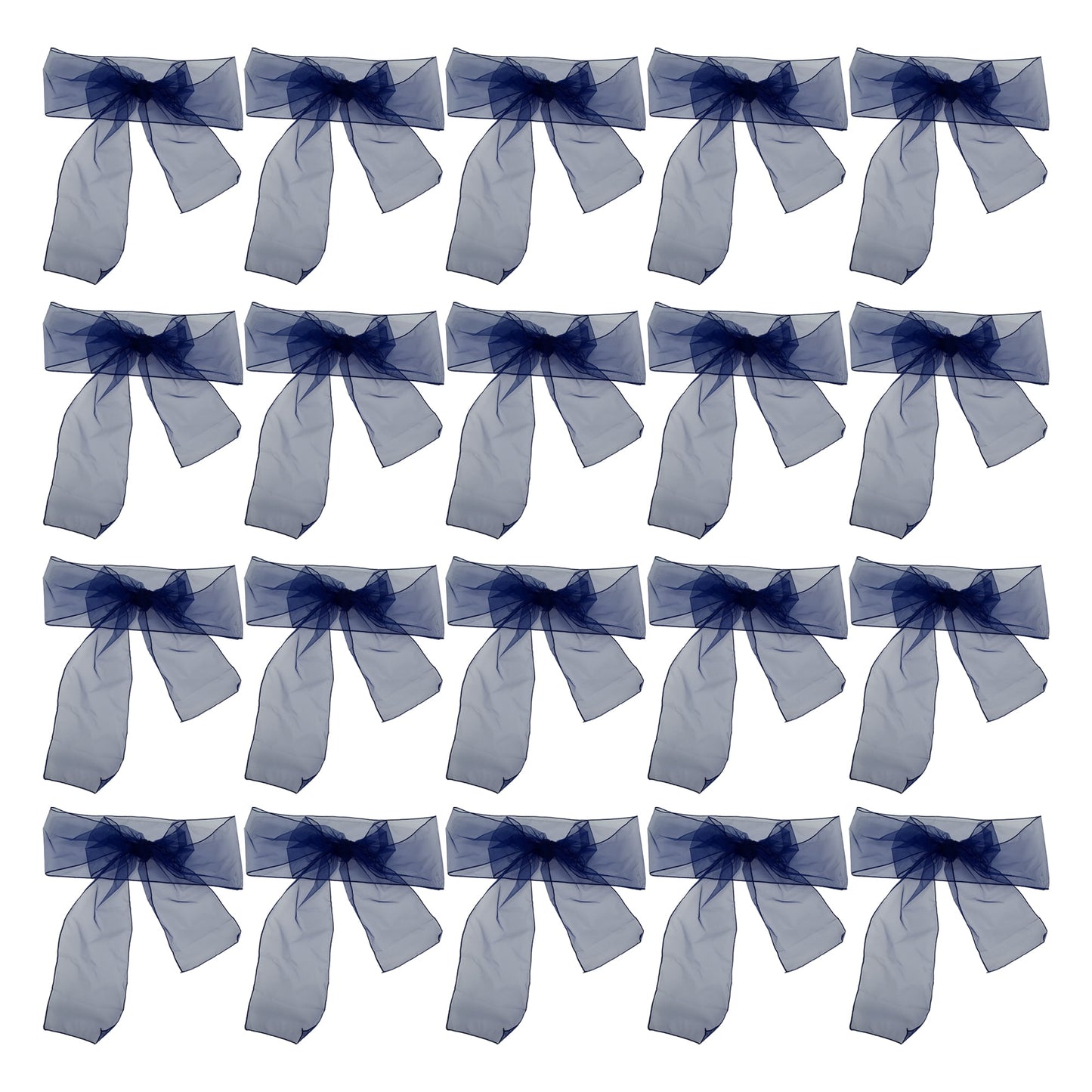 Unique Bargains 20 Pcs Organza Chair Sashes Self Tie Chair Ribbons for Banquet