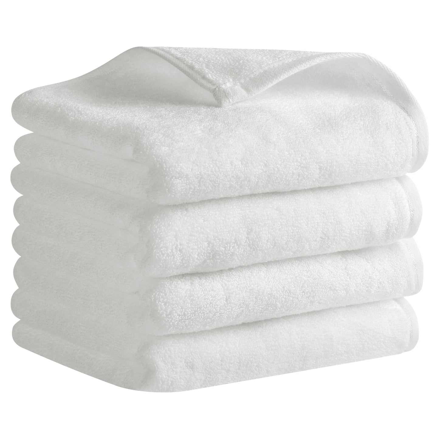Unique Bargains Cotton Hand Towels Soft Absorbent Towel Set Pink 4-Piece