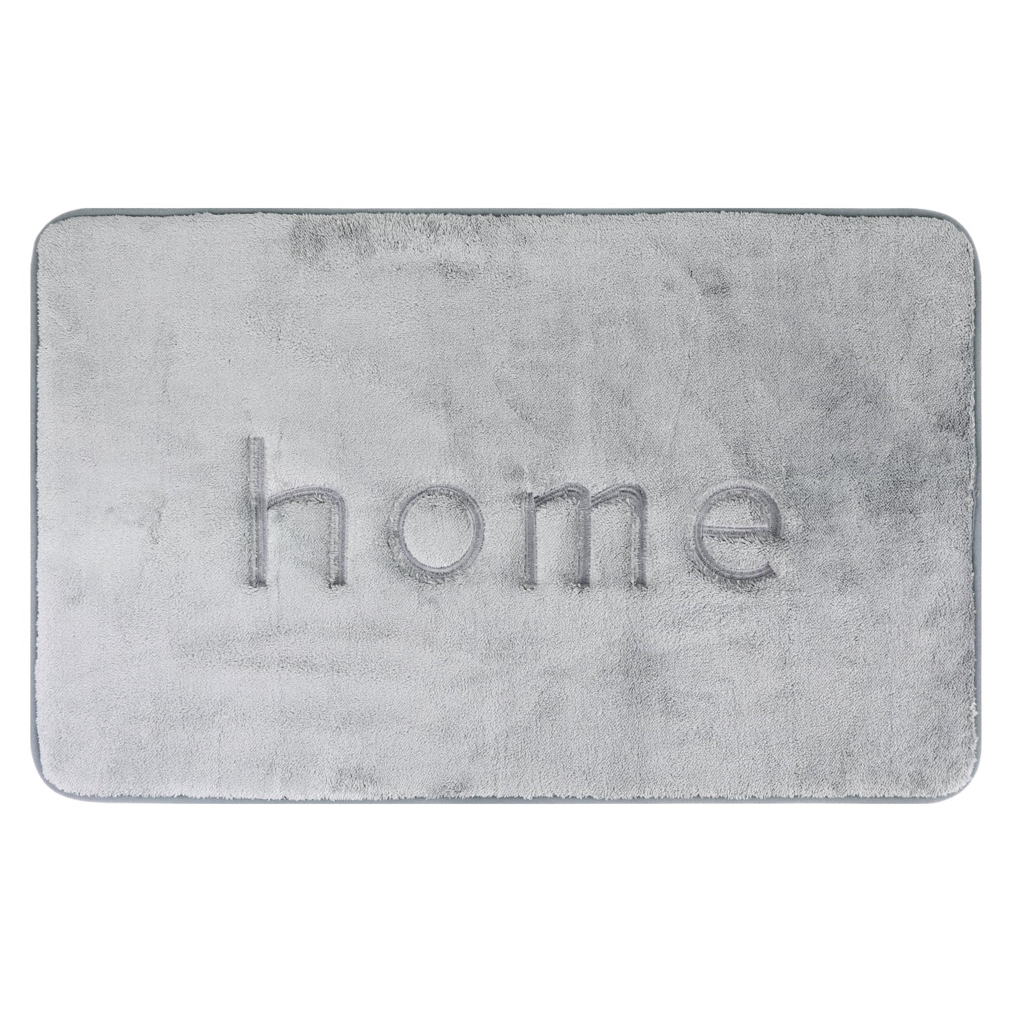 Unique Bargains Funny Letters Bath Rugs Non Slip Washable Bath Mats Grey 16" x 24"