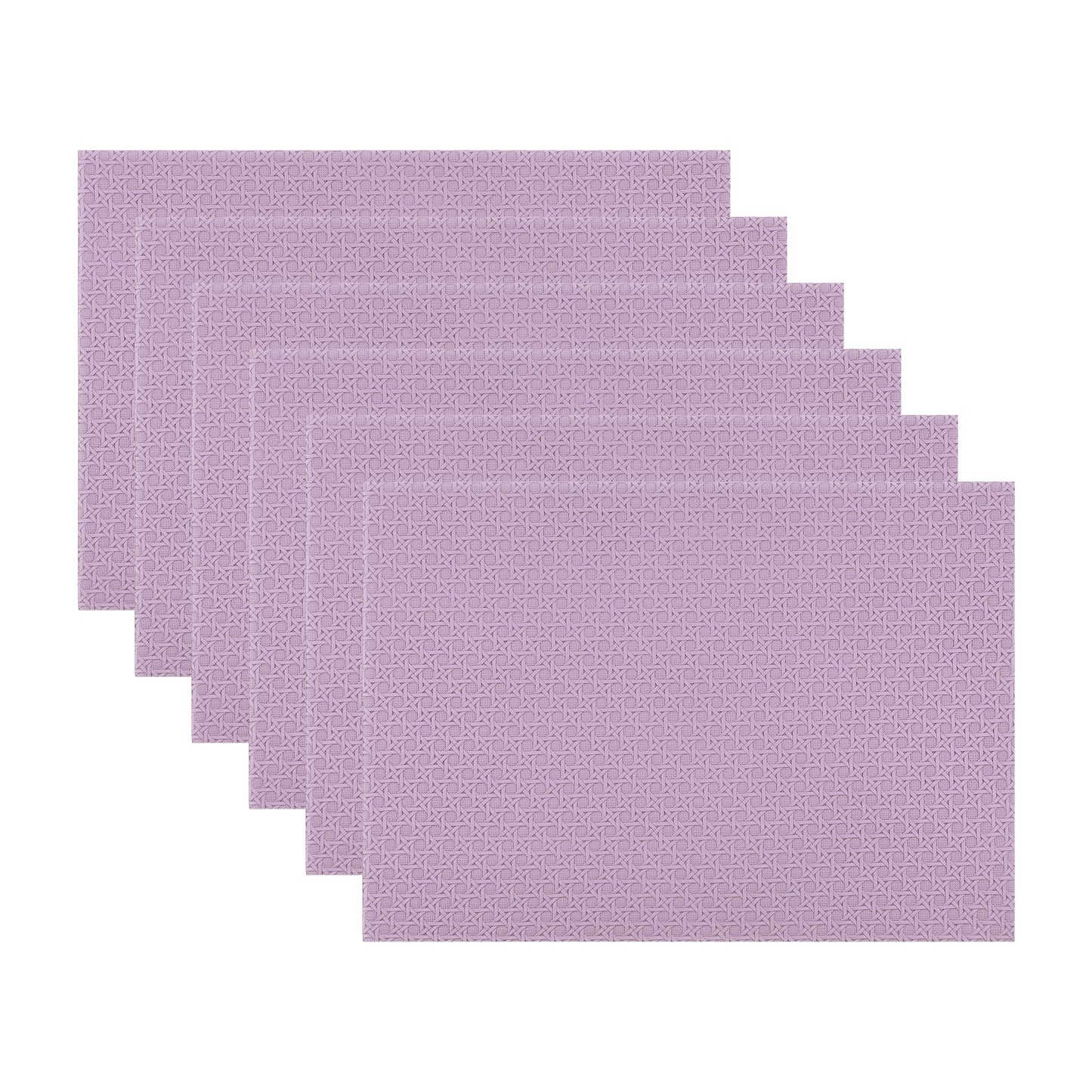 Unique Bargains Set of 6 Woven Placemats for Dining Purple 17*12in