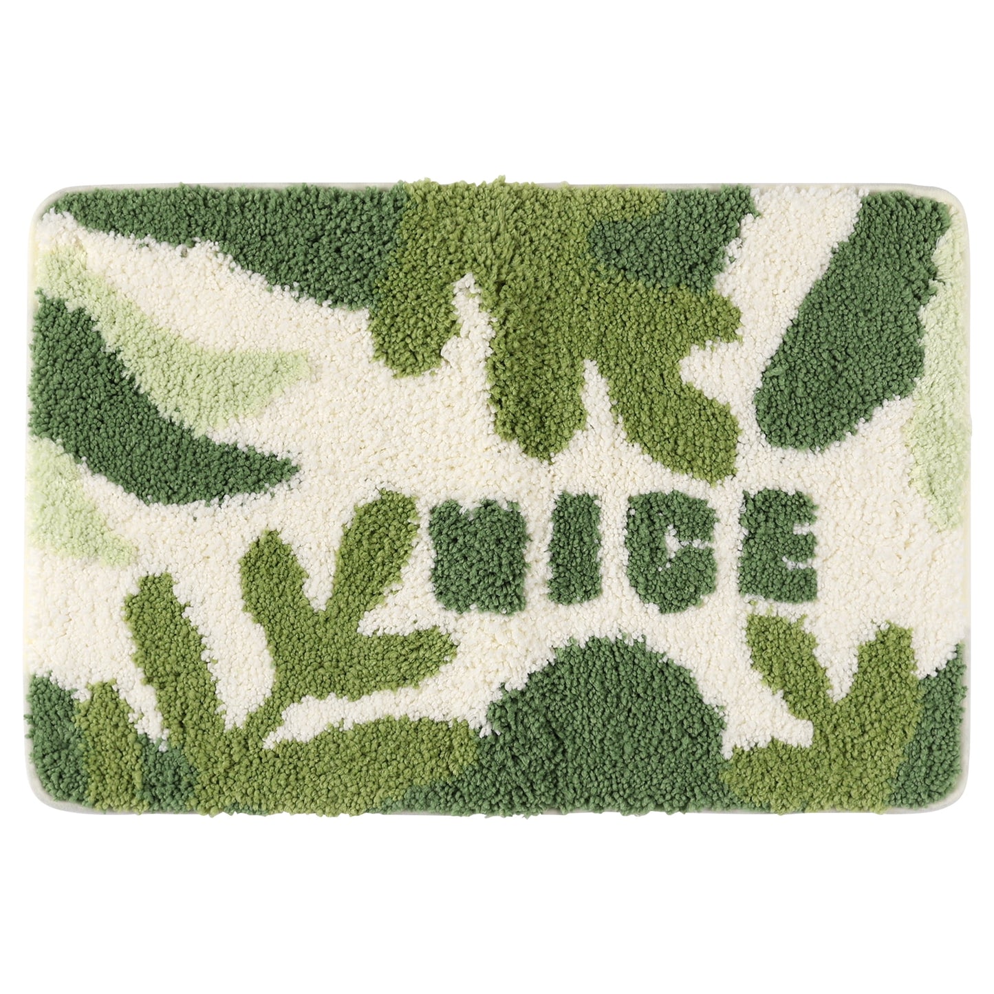 Unique Bargains Soft Plush Non-Slip Printing Mat Quick Dry for Bathroom Floor Leaf 16"x24"