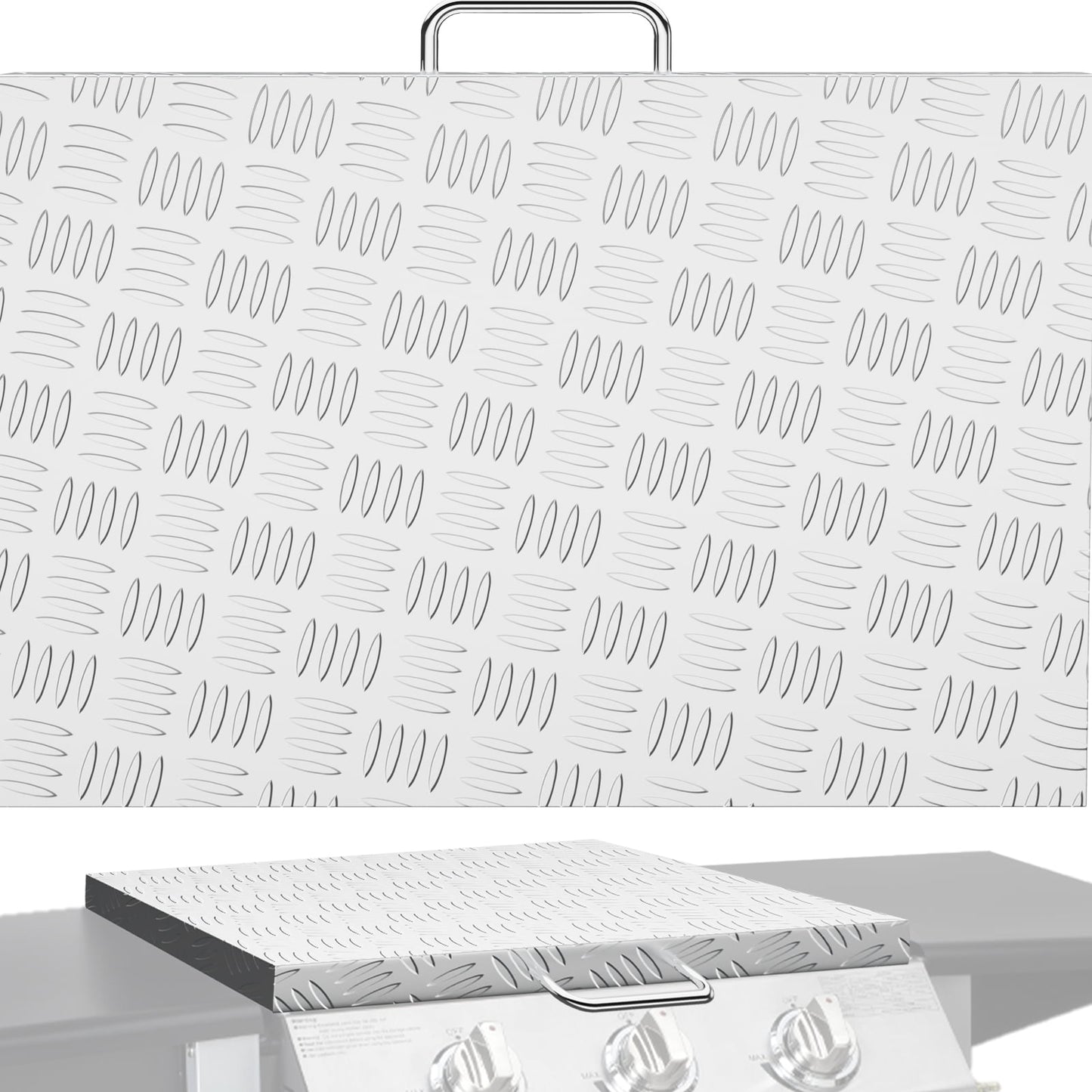 VEVOR Tapa de Plancha, Compatible con Blackstone Plancha de 28", Cubierta de Plancha de Aluminio con Patrón de Diamante y Acero de Superficie Plana, Cubierta RÃgida Impermeable para Plancha con Asa Resistente Al Calor