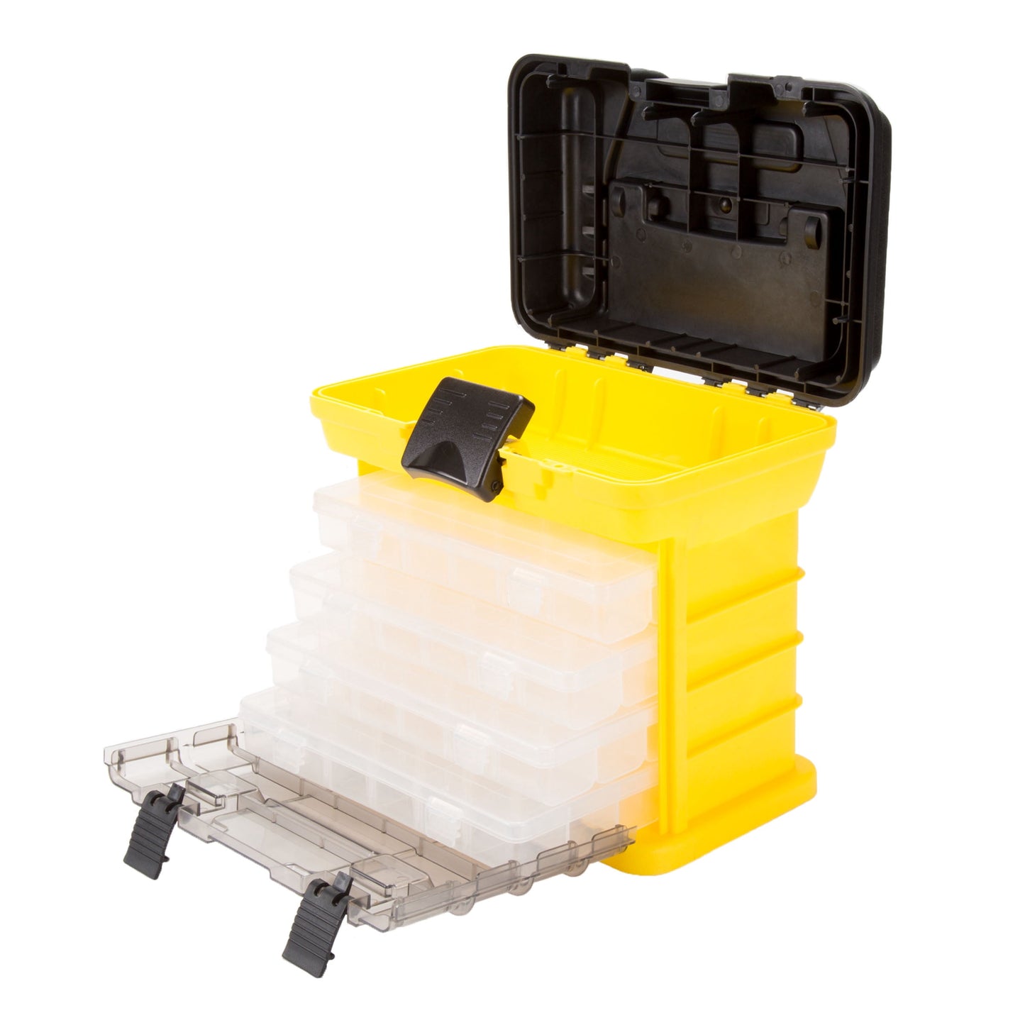 Stalwart Small Parts Organizer Box for Hardware, Tackle, or Crafts, Yellow
