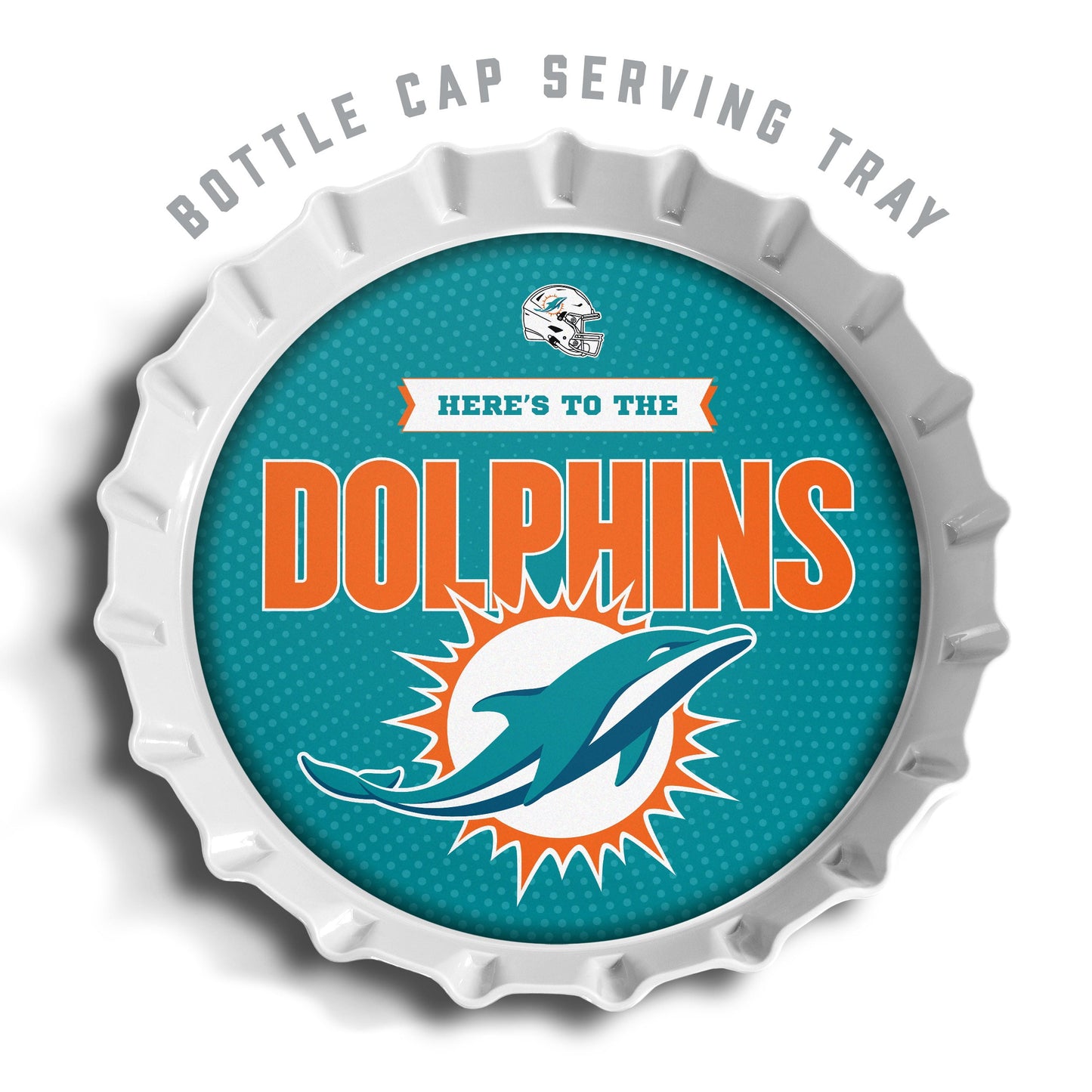 YouTheFan NFL Miami Dolphins Bottle Cap Serving Tray
